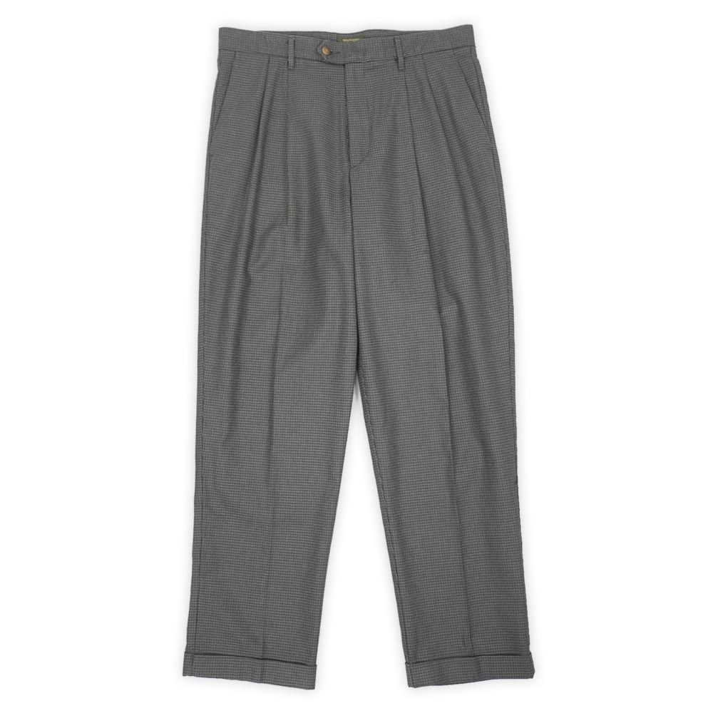 ドッカーズ DOCKERS 美品 90s 90年代 2タック コットントラウザー チノパン ドビー織り パナマ織り 総柄 定番 USA ヴィンテージ アメリカ 古着 メンズ ズボン パンツ グレー系 W34 L32【中古】