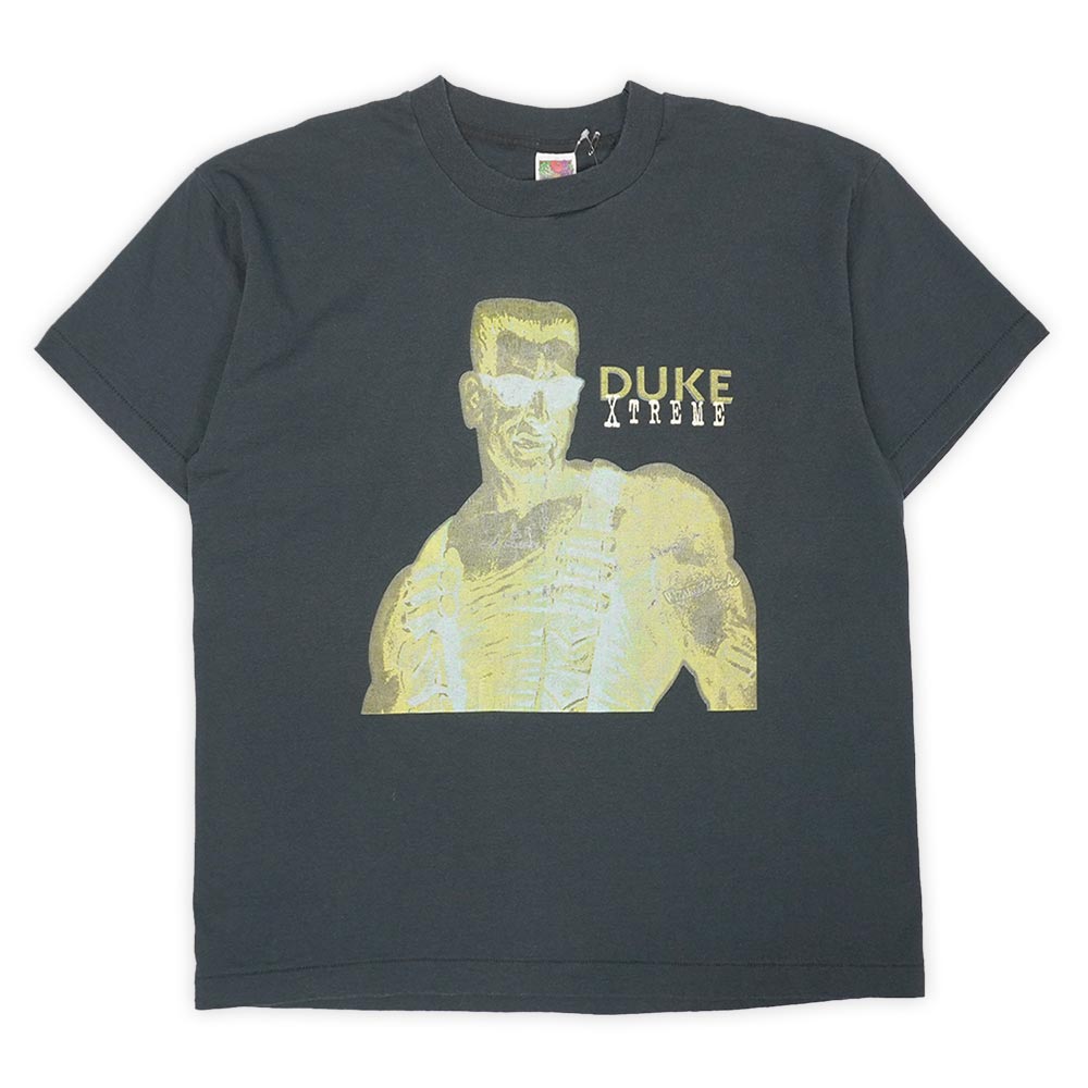 デューク・エクストリーム DUKE XTREME 90s 90年代 Duke Nukem プリントTシャツ ゲーム シングルステッチ フルーツ USA ヴィンテージ 古着 メンズ カットソー ブラック 黒 XL【中古】|Hi-smile