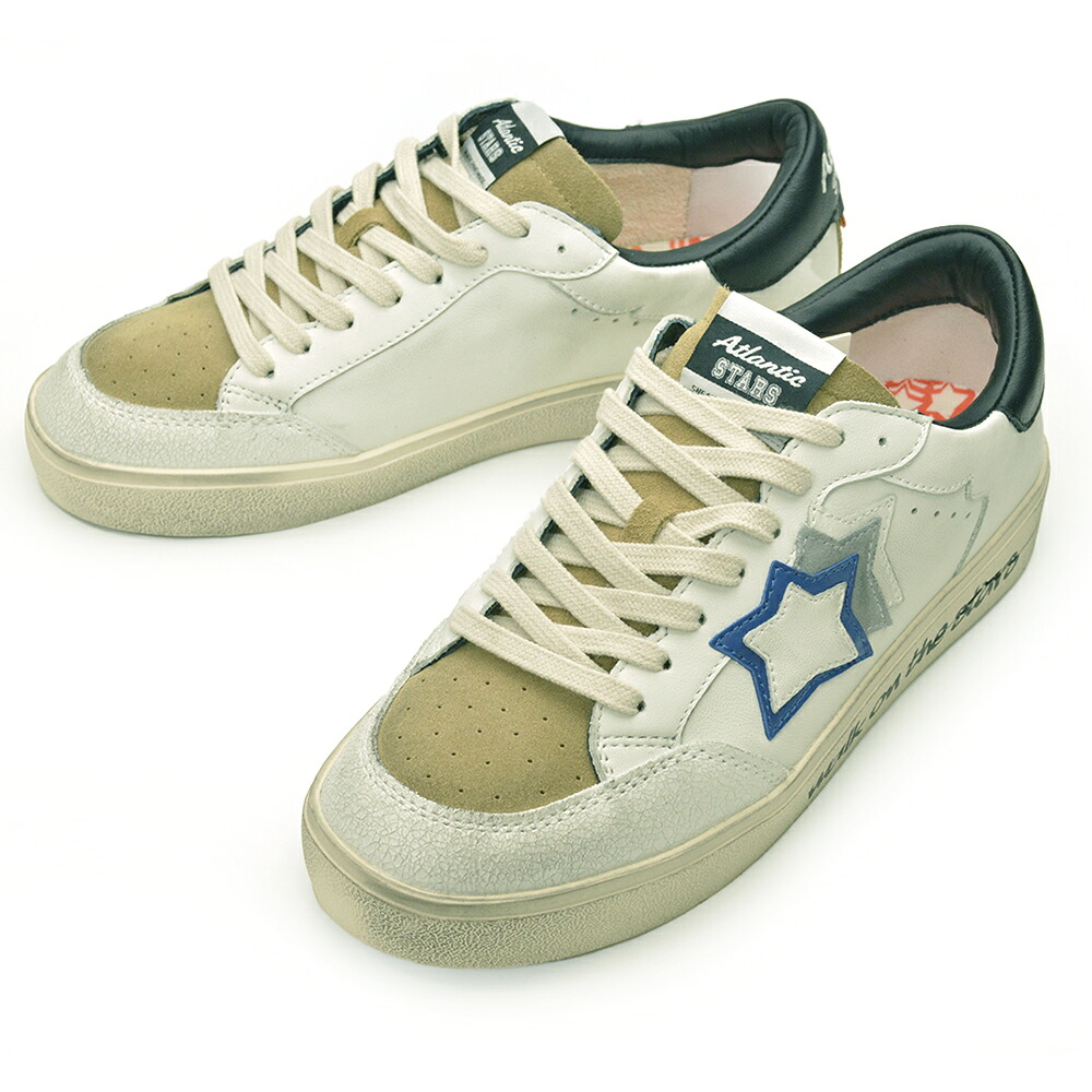 【2026年SS春夏新作】Atlantic STARS アトランティックスターズ 【正規品】スニーカー ATLANTA アトランタ メンズ ATLA3010-0103 White black ホワイト ブラック｜ハイビューティ