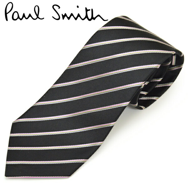 ネクタイ ポールスミス Paul Smith メンズ ストライプ柄 シルク サイズ剣幅8cm eps16w003 AZ14-79 GLU14-79 ブラック|ハイビューティ