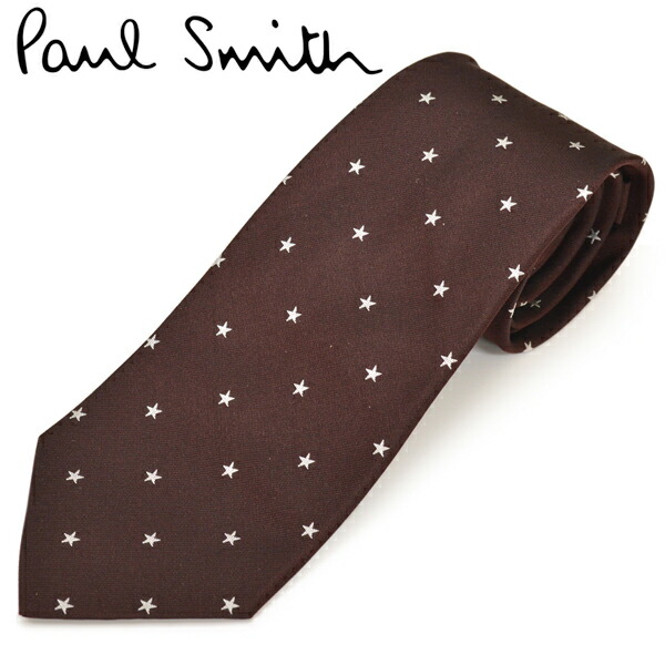 タイ 極点スミス Paul Smith メンズ はやりっ子柄 星柄 絹地 大いさ剣幅8糎 eps16w010 AZ09-28 ボルドーワイン