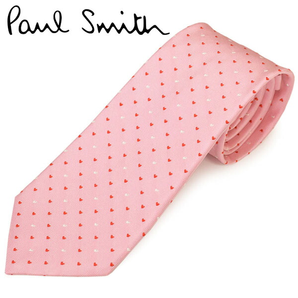 タイ 極点スミス メンズ Paul Smith ハート形柄絹地タイ(大いさ剣幅8糎)eps20s011 ALU420-20 サクラ色