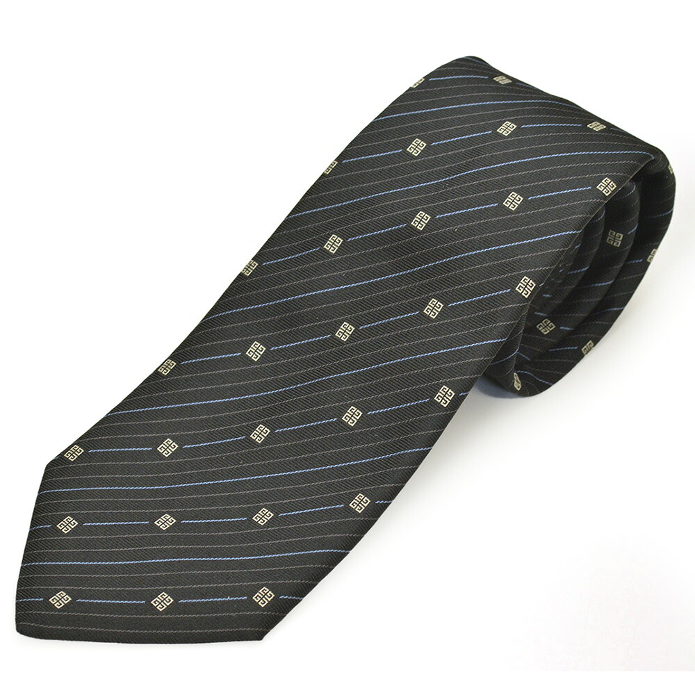 GIVENCHY ジバンシイ ネクタイ メンズ 2025SS春夏新作 ストライプ柄シルクネクタイ(サイズ剣幅8cm)egy25s016 J5907-001 BLACK ブラック