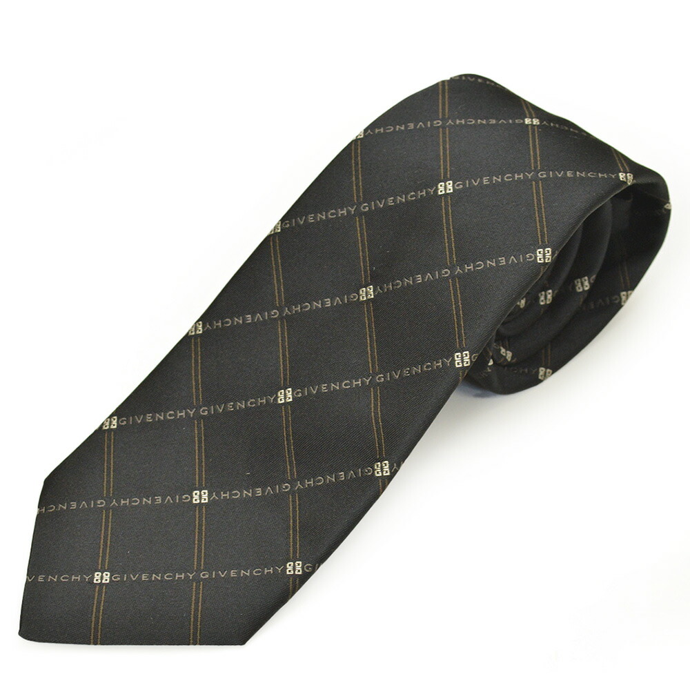 GIVENCHY ジバンシイ ネクタイ メンズ 2025SS春夏新作 ブランドロゴ柄シルクネクタイ(サイズ剣幅8cm)egy25s019 J5912-001 BLACK ブラック