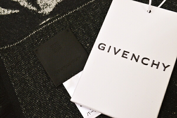 GIVENCHYジバンシイマフラー2022-23年AW秋冬新作メンズレディース兼用ロゴウール混マフラー(サイズ180/35cm)egy22w106GV3518J45591BLACK/WHITEブラック