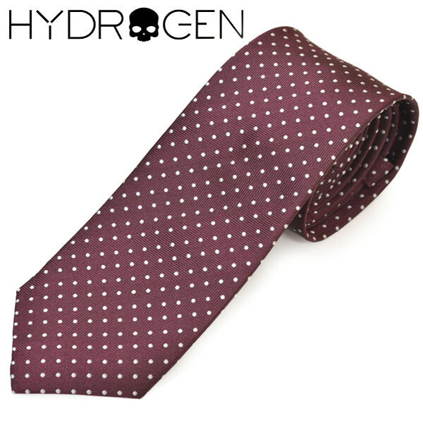 ネクタイ ハイドロゲン メンズ HYDROGEN ドット柄スカル シルク ナロータイ(サイズ剣幅6cm)ehdn003 35222-5 レッド系