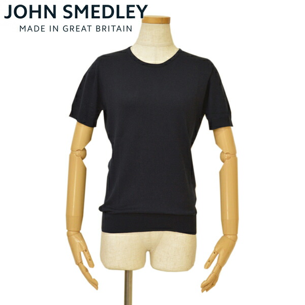 JOHN SMEDLEY ジョンスメドレー レディース 労働者の一団のど首半袖編み物 ejd20s505 DANIELLA NAVY 米国海軍