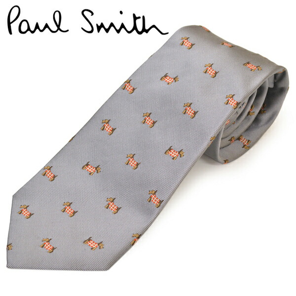 激安ブランド ネクタイ ポールスミス メンズ Paul Smith ドッグ イヌ柄シルクネクタイ サイズ剣幅8cm Epsw015 Alu6 70 シルバーグレー 新発 Hughsroomlive Com