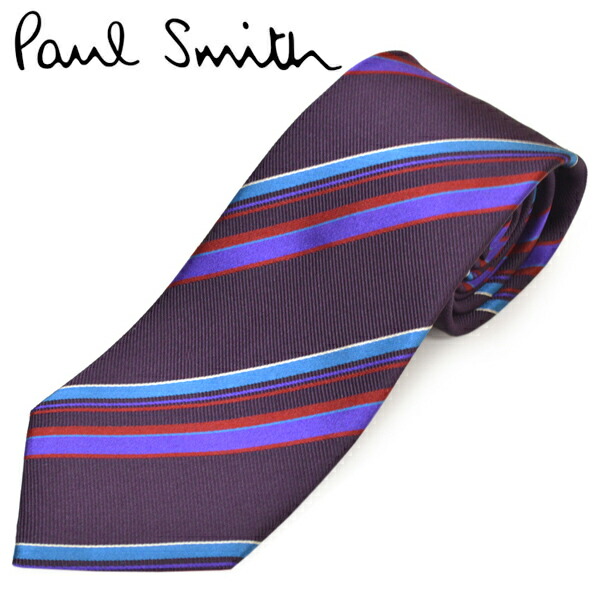 ネクタイ ポールスミス メンズ Paul Smith マルチストライプ柄シルクネクタイ(サイズ剣幅8cm)eps20w020 ALU8-28 パープル 9,728円