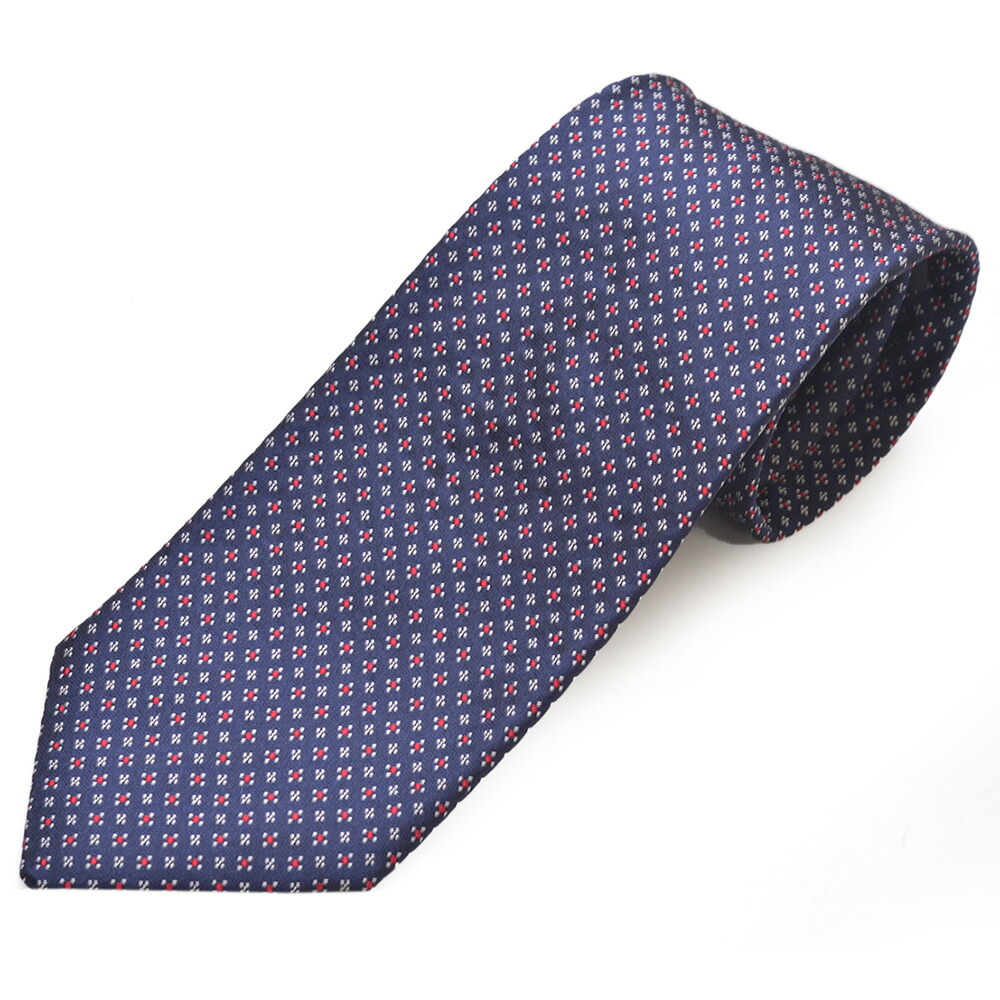 Zegna ゼニア ネクタイ ソリッドシルクネクタイeez24w001 NAVY eez24w010a.jpg