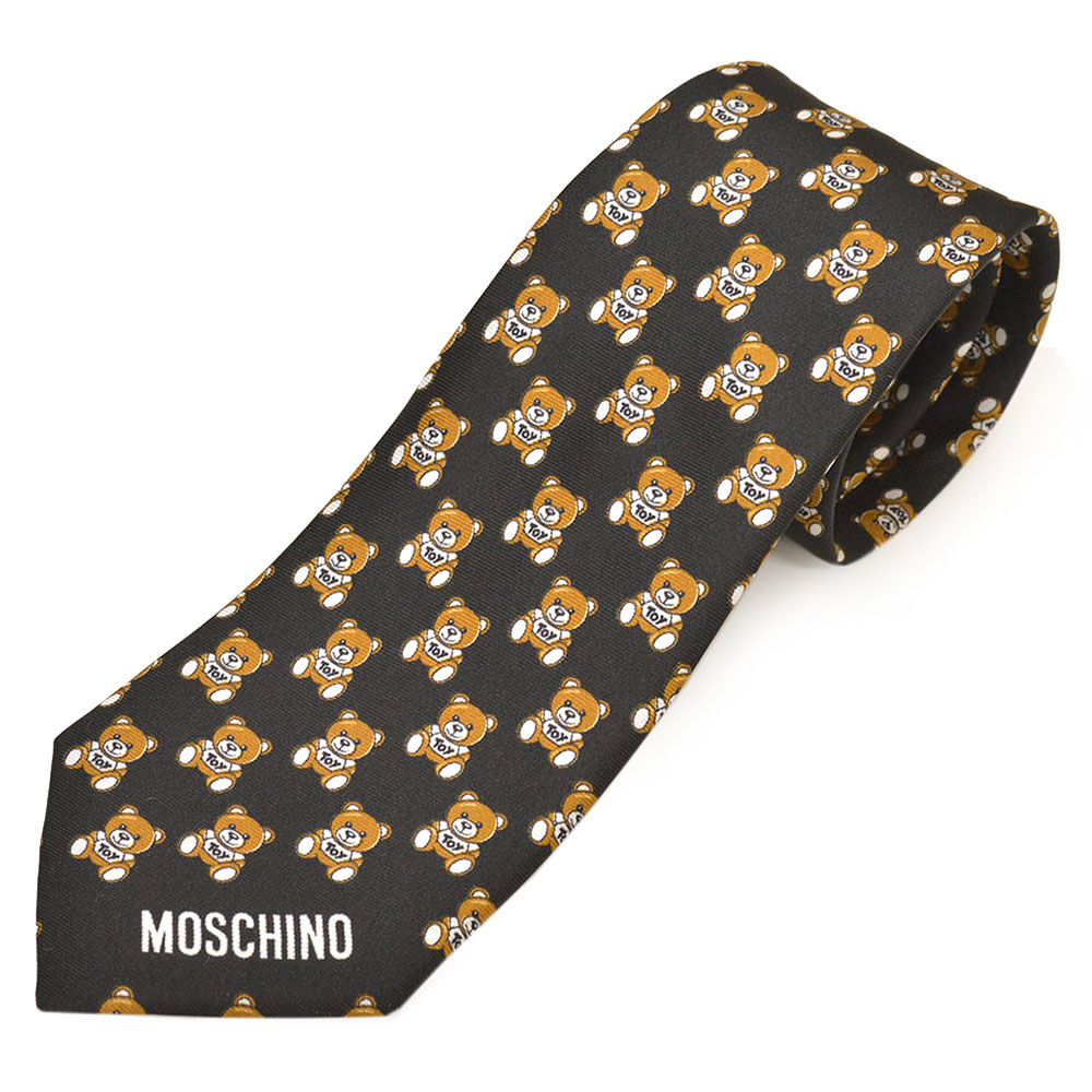 MOSCHINO モスキーノ テディベア シルクネクタイemo21s015 MOSCHINO モスキーノ テディベア シルクネクタイemo21s015