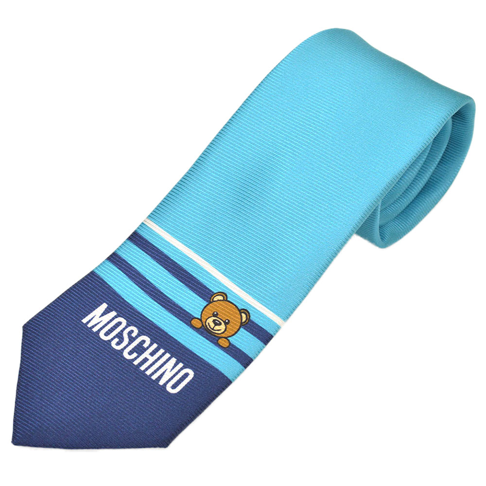 MOSCHINO モスキーノ テディベア シルクネクタイemo21s023 MOSCHINO モスキーノ テディベア シルクネクタイemo21s023