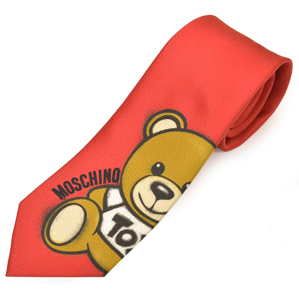 MOSCHINO モスキーノ テディベア シルクネクタイemo21s015 MOSCHINO モスキーノ テディベア シルクネクタイemo21s015