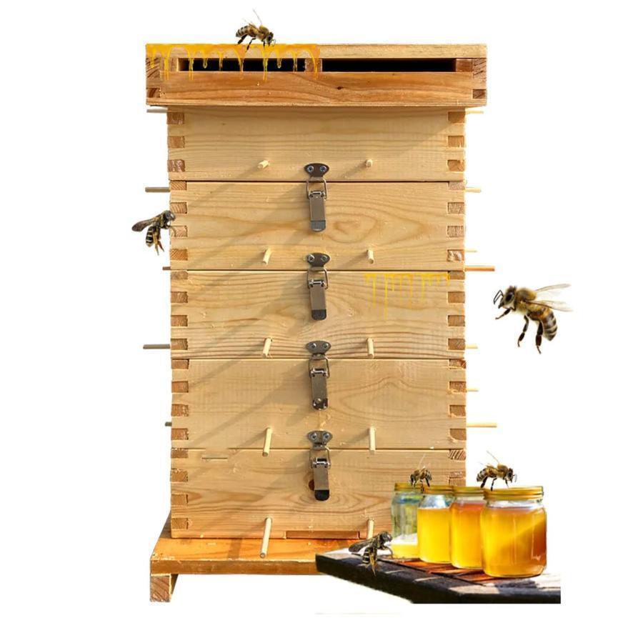 5階 蜂鳥小屋 蜜蜂 鳥小屋 杉材養蜂箱一揃いの道具 焼彩仕上 蝋涙を煮る 5階の透かし彫り箱 防湿 殺虫剤 雨合羽 飾り気の無い作りつける