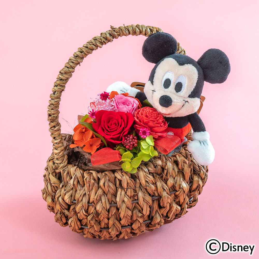 母の日 ディズニー プリザーブドアレンジメントとぬいぐるみのセット(ミッキーマウス) 日比谷花壇
