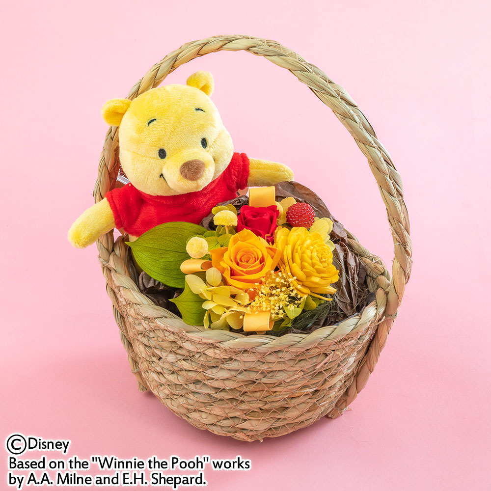 母の日 ディズニー プリザーブドアレンジメントとぬいぐるみのセット(くまのプーさん) 日比谷花壇