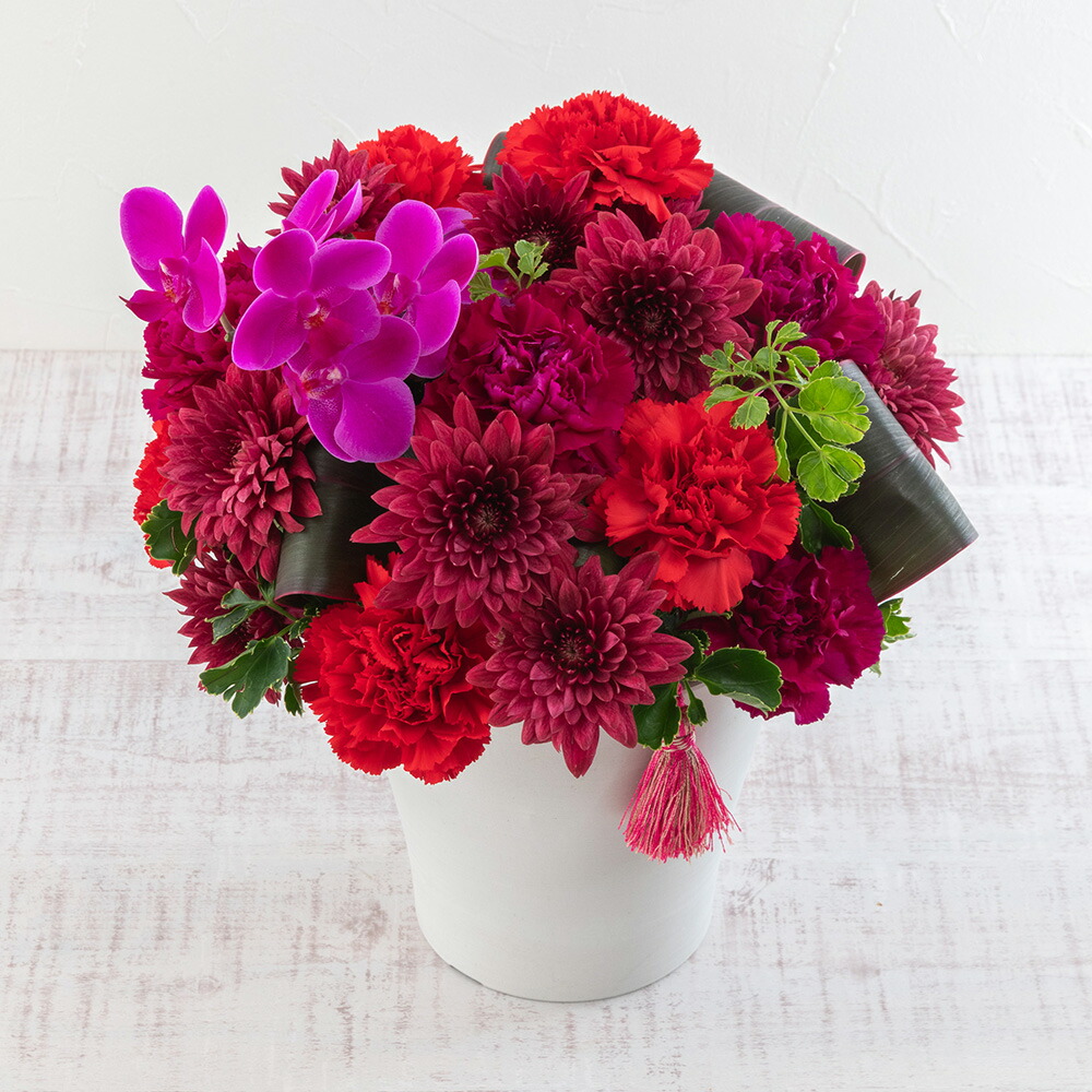 誕生日 花 アレンジメント「紅華」和風 日比谷花壇 プレゼント アレンジメントフラワー 記念日 お見舞い 出産祝い 結婚記念日 退職祝い 送別 生花 メッセージカード 送料無料 フラワーギフト 誕生日プレゼント 9,524円