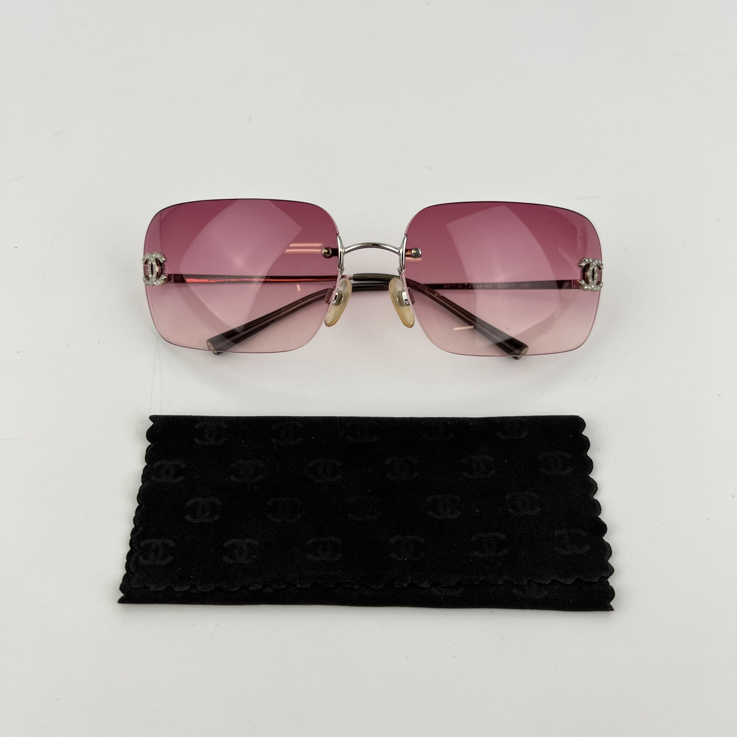 【希少】シャネル サングラス ココマーク リムレス 紫 パープル グラデーション CHANEL - 極美品 CHANEL シャネル リムレス サングラス 4067 c