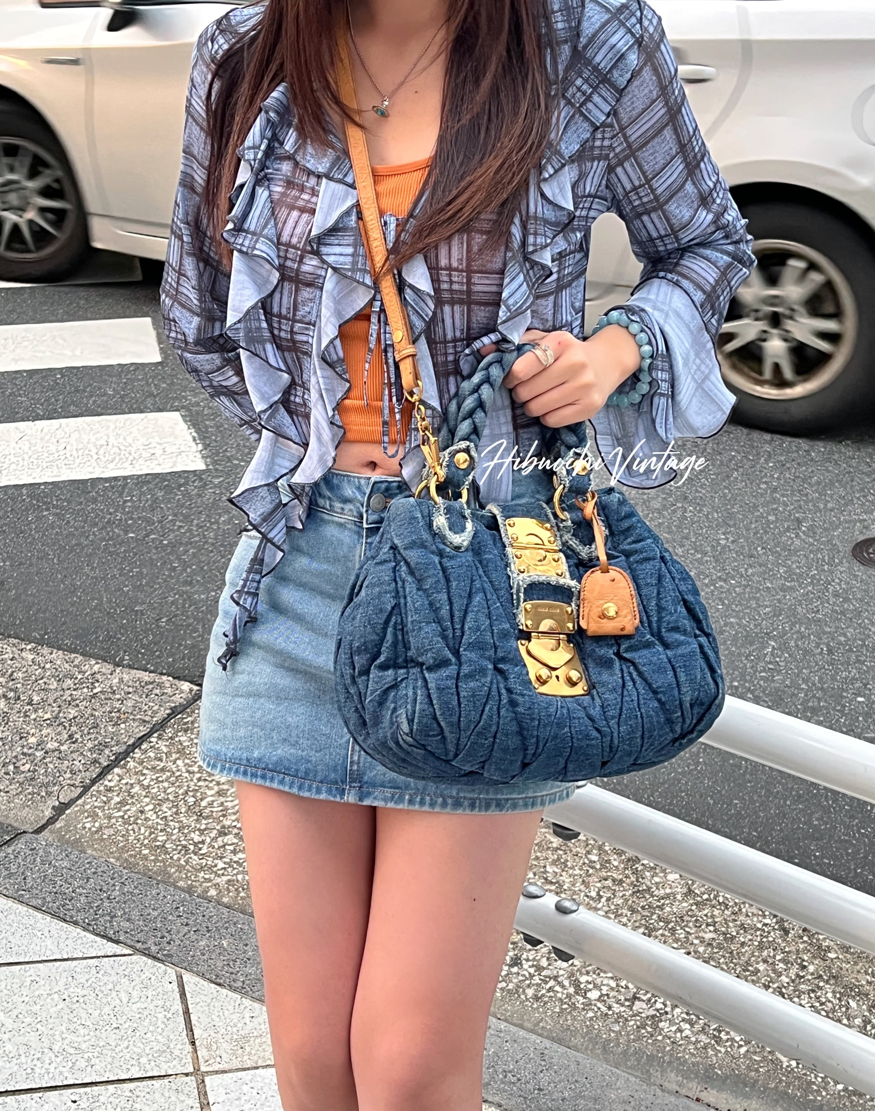 楽天市場】【バッグ】Miu Miu ミュウ ミュウ デニムバイカー