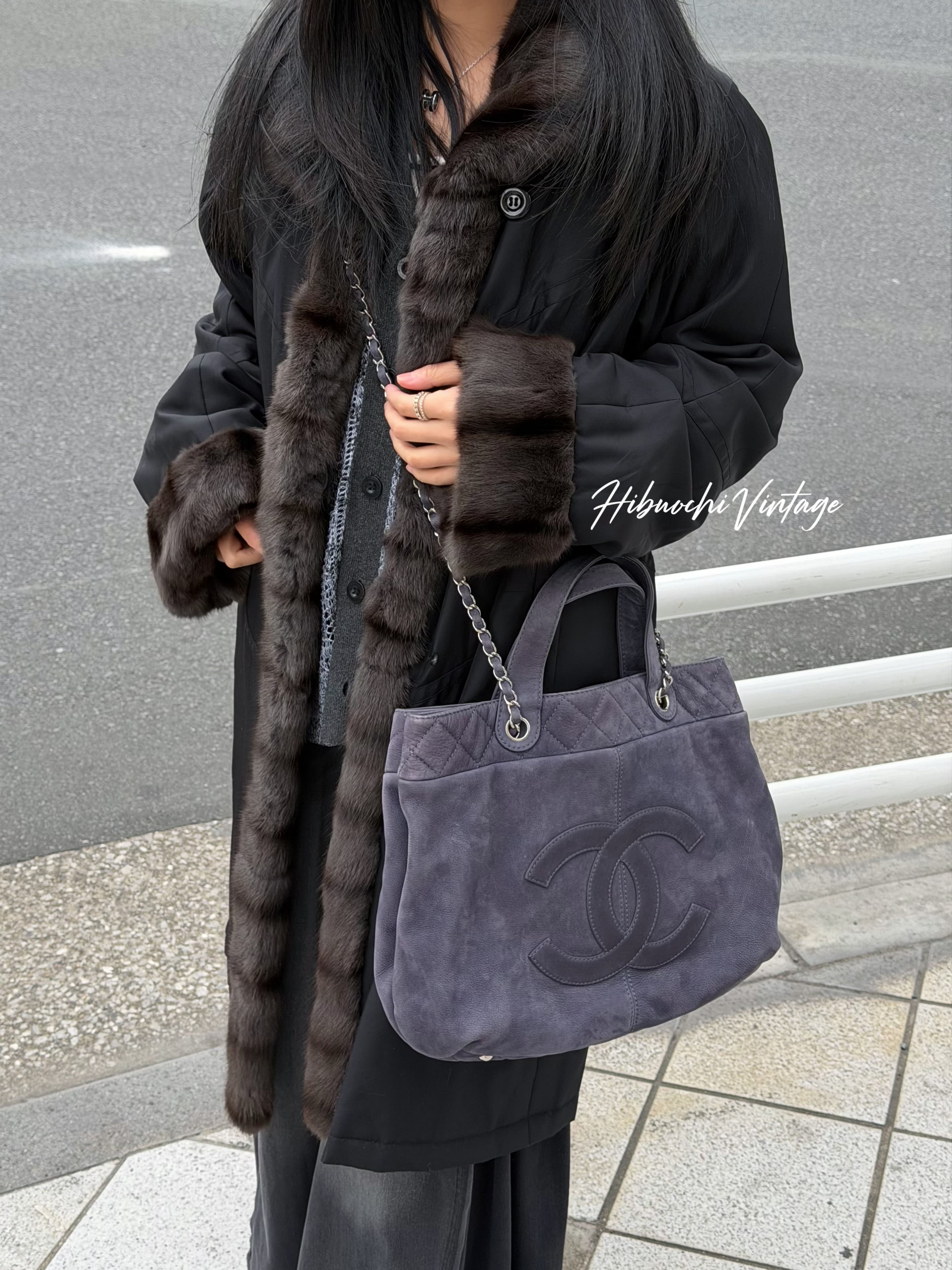 【中古】CHANEL シャネル ココマーク マトラッセ ショルダーバッグ ハンドバック 米国海軍 スエードクロス 17番台 ヴィンテージ レディース【中古美品】HIBUOCHI VINTAGE