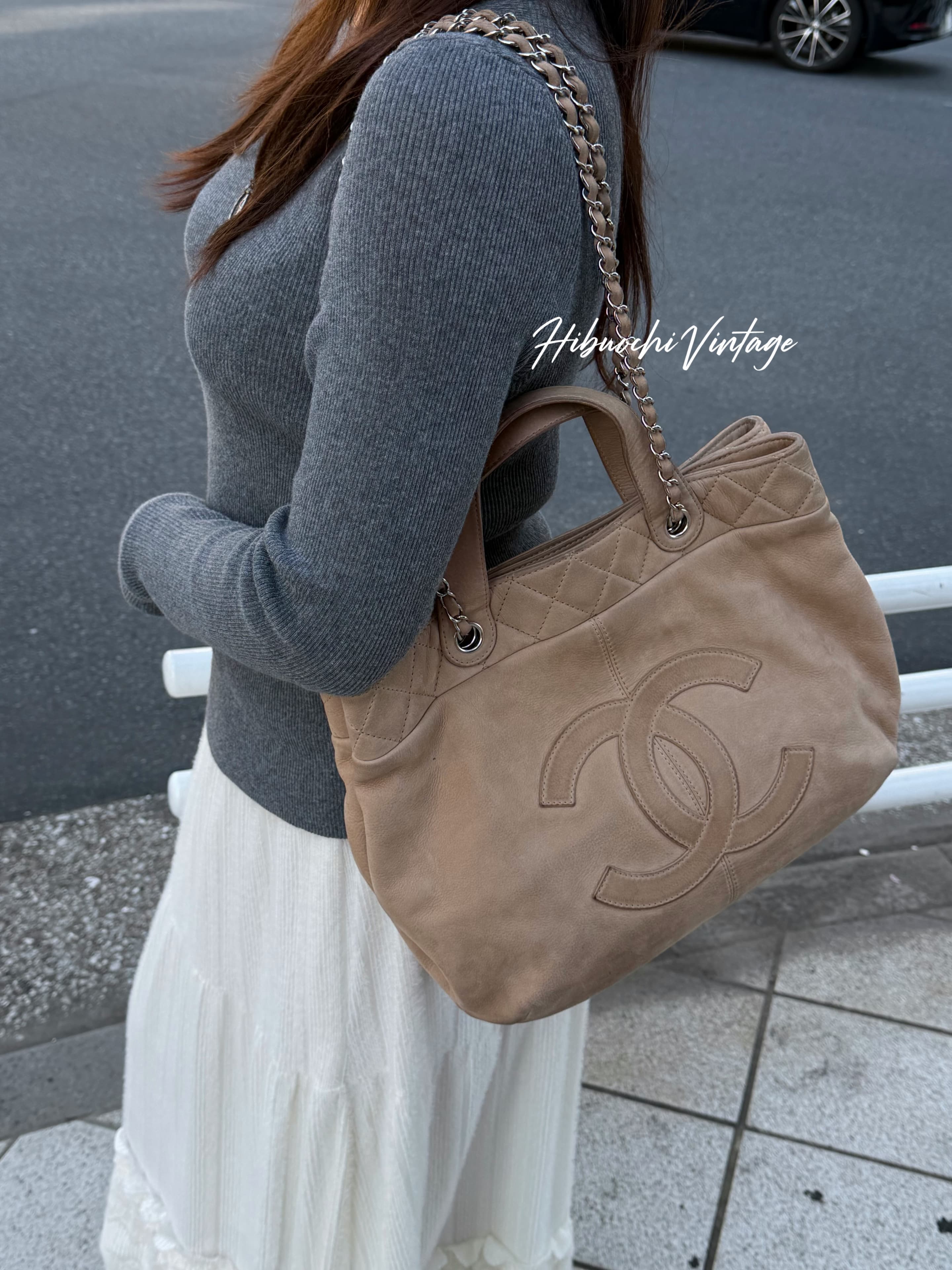 【中古】CHANEL シャネル ココマーク チェーンショルダーバッグ ハンドバッグ ベージュ レザー 17番台 ヴィンテージ レディース【中古美品】HIBUOCHI VINTAGE hboc260404a03