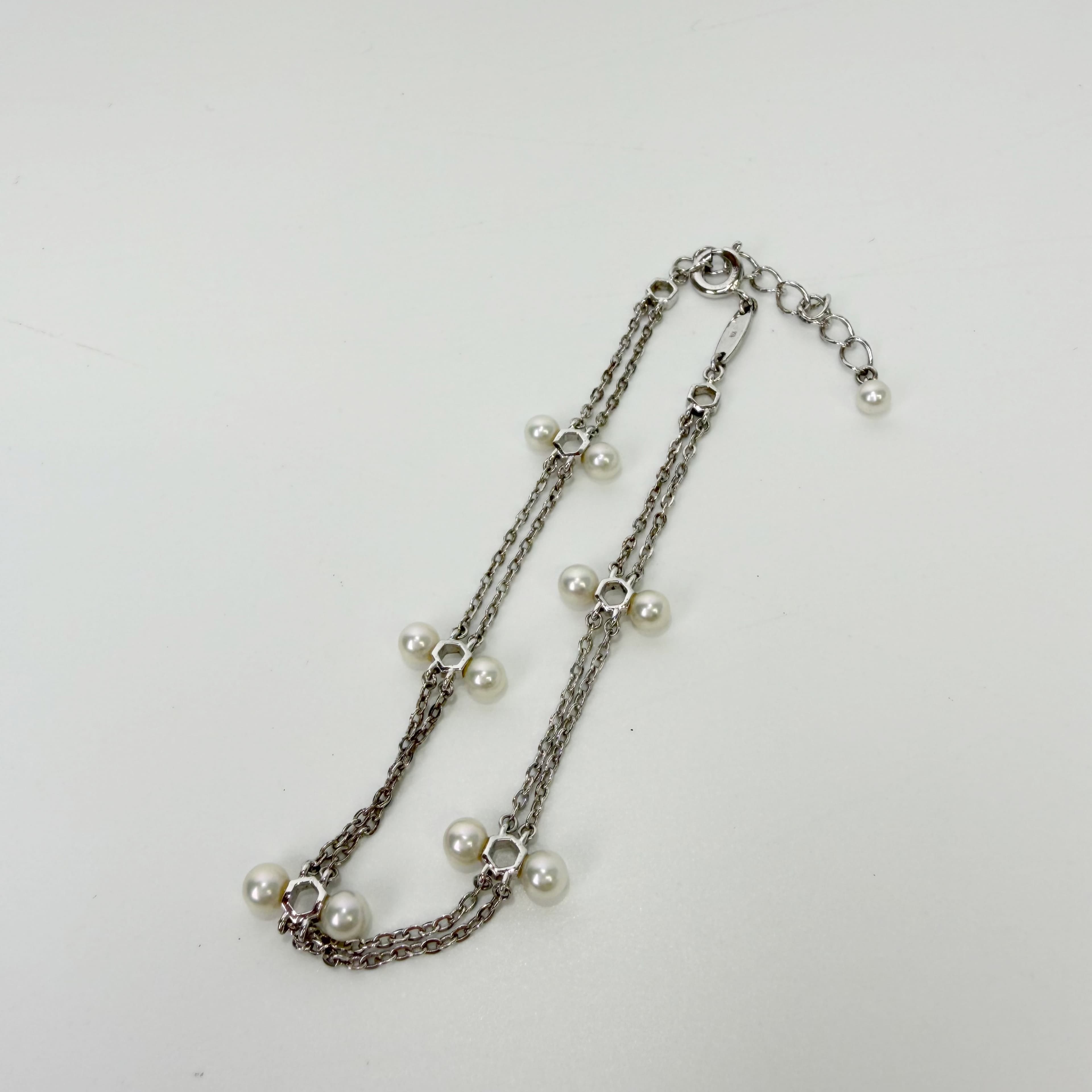 【中古】MIKIMOTO ミキモト チェーン ブレスレット シルバー / パール シルバー / ホワイト ヴィンテージ レディース【中古美品】HIBUOCHI VINTAGE hboc250817a08|HIBUOCHI VINTAGE 店