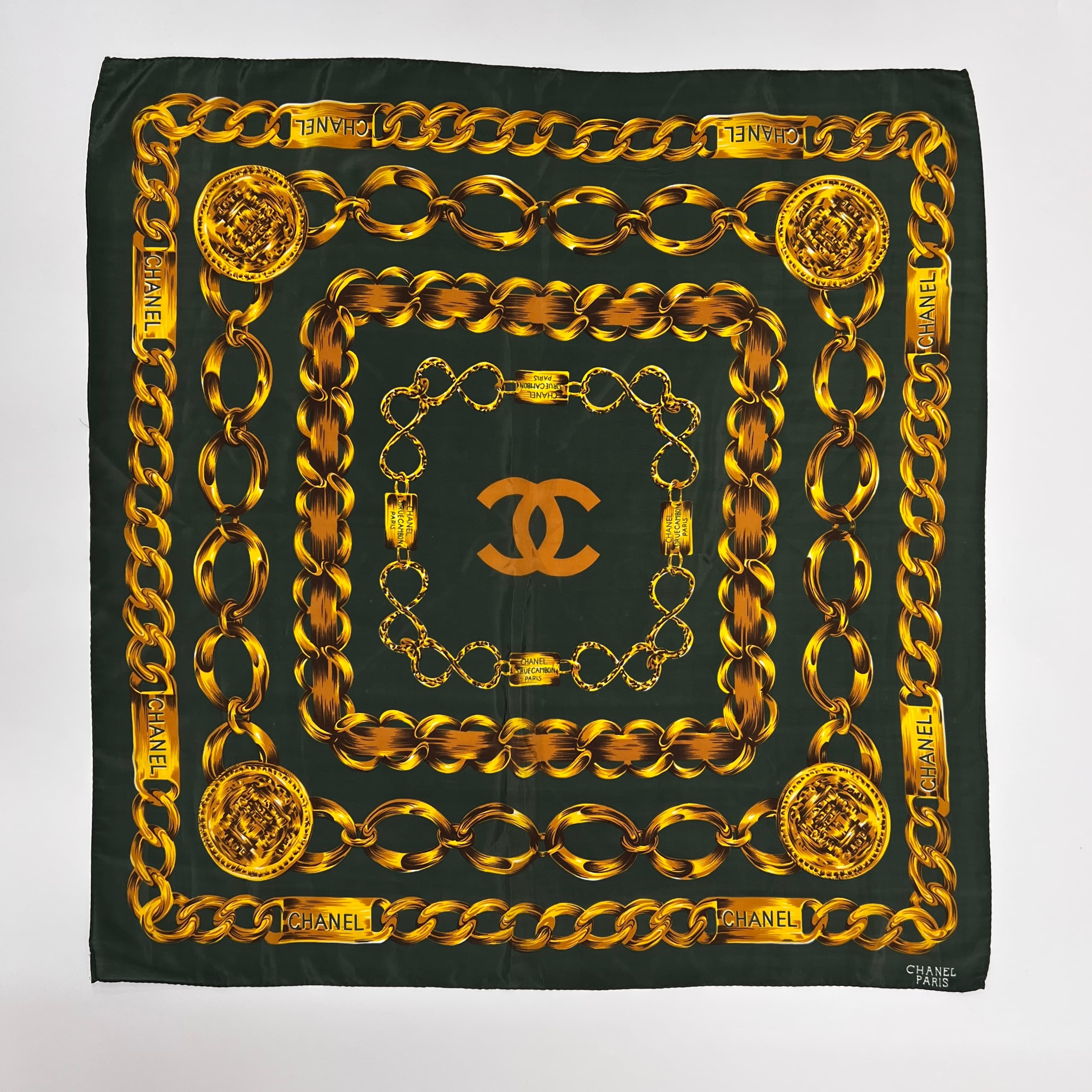 【中古】CHANEL シャネル ココマーク スカーフ シルク マルチカラー ヴィンテージ レディース【中古美品】HIBUOCHI VINTAGE