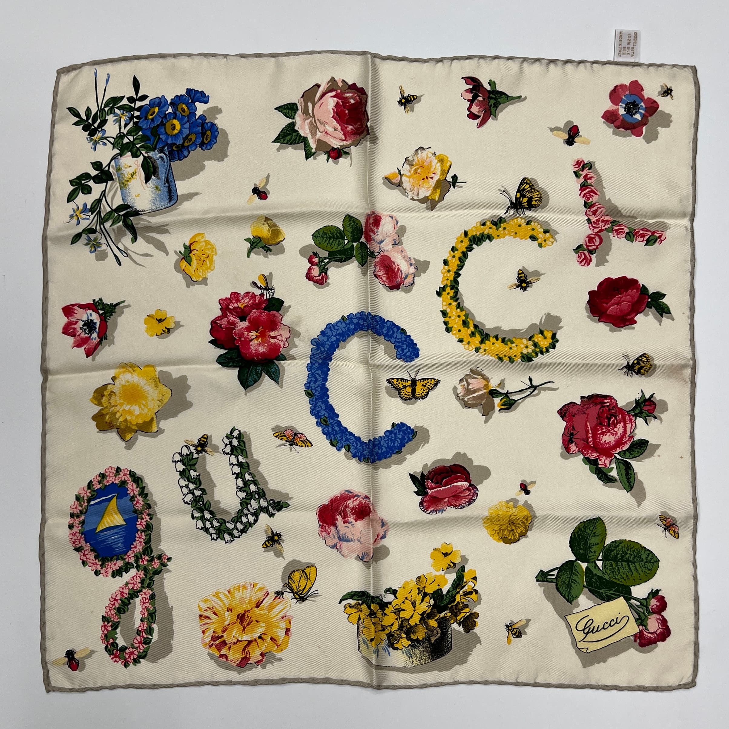 楽天市場】GUCCI グッチ スカーフ ブラック系 シルク フラワー