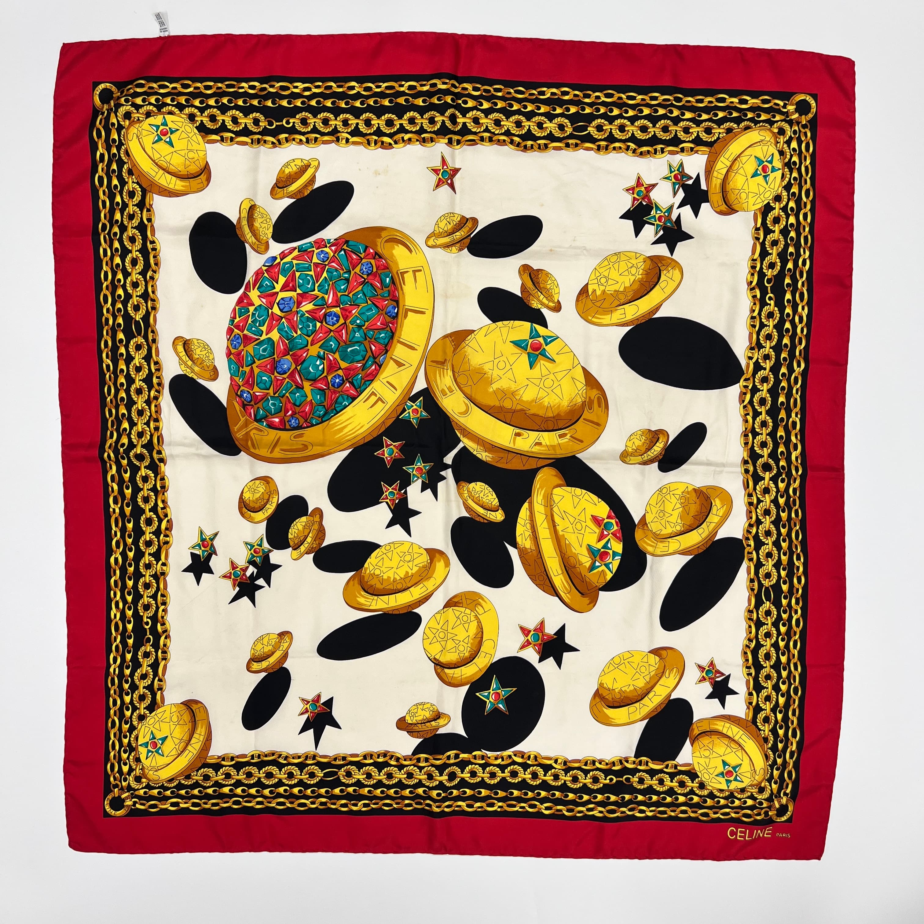 【美品・超大判】CELINE セリーヌ イタリア製 シルク スカーフ ストール 楽天市場】【美品】CELINE セリーヌ シルクスカーフ ロープ