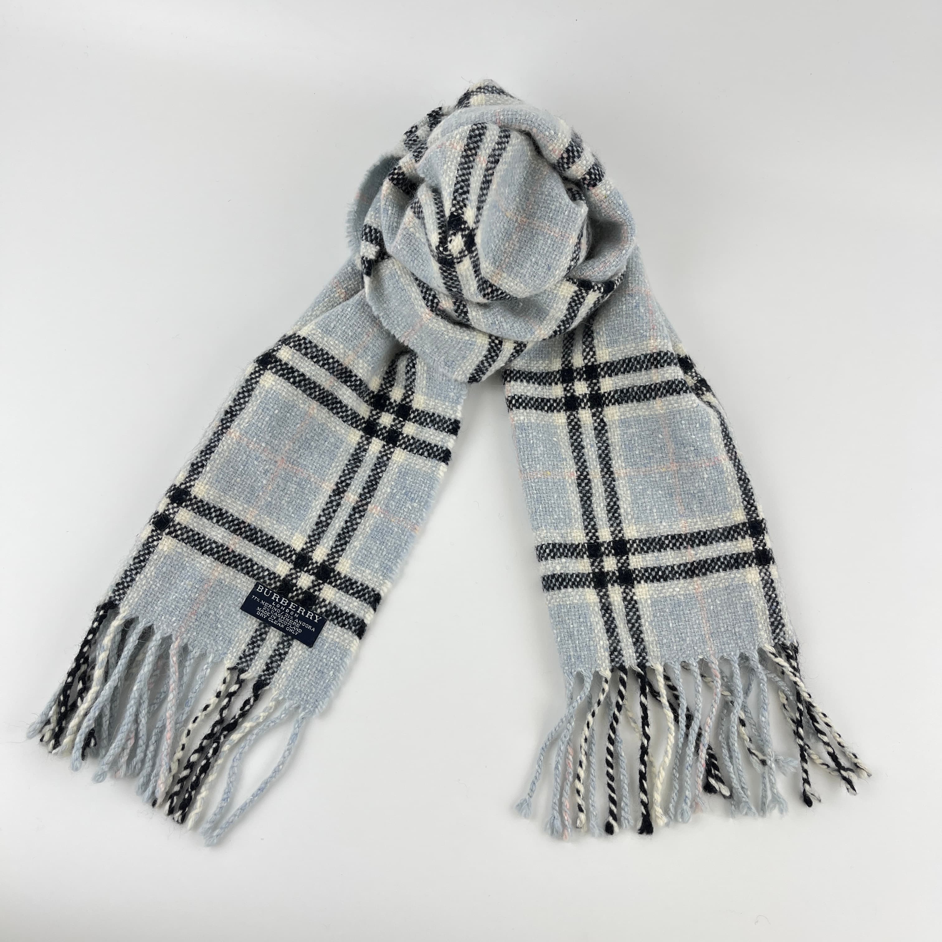 楽天市場】美品 バーバリー 4060291 ノバチェック フリンジ カシミヤ