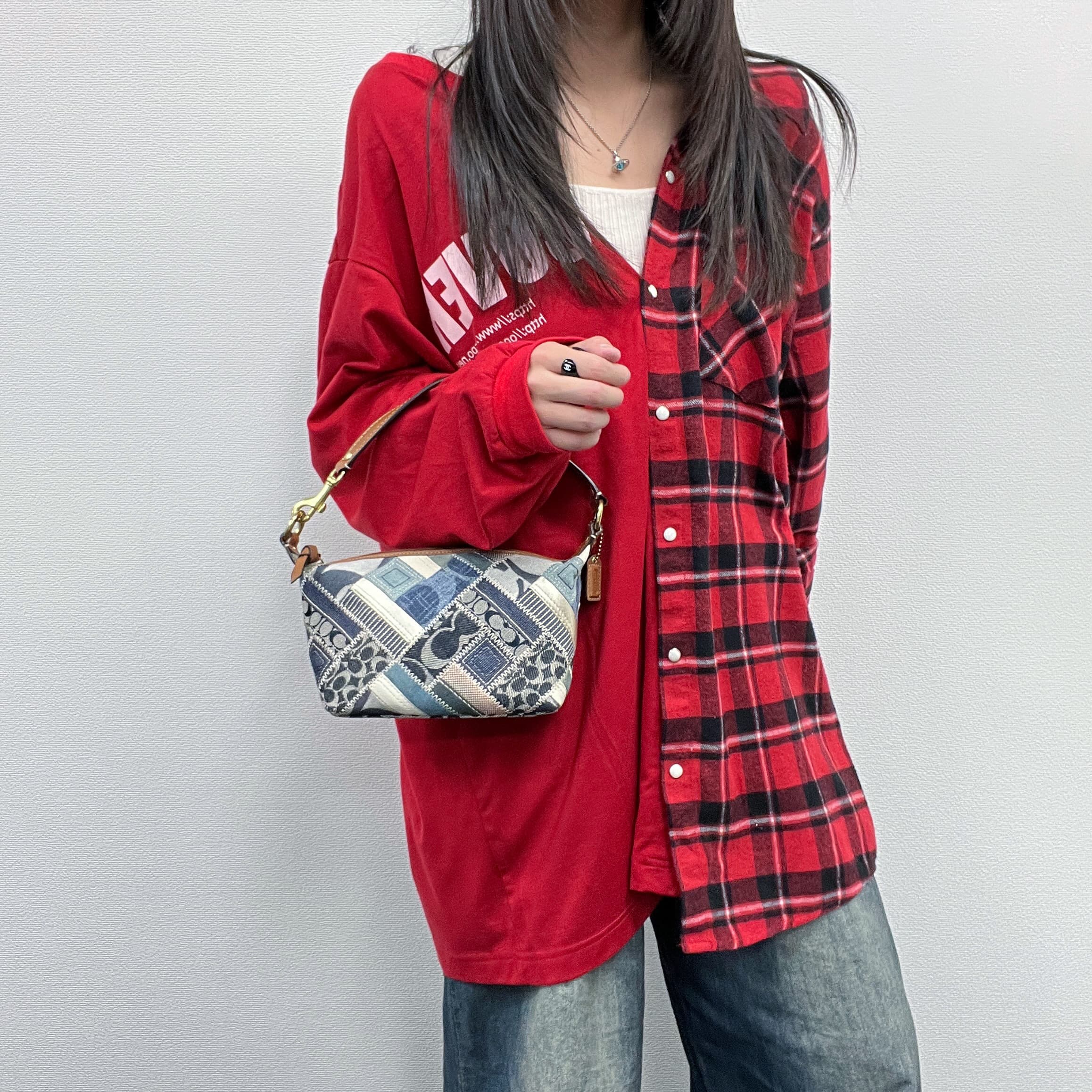 【中古】COACH コーチ ハンドバッグ マルチカラー デニム ヴィンテージ レディース【中古美品】HIBUOCHI VINTAGE