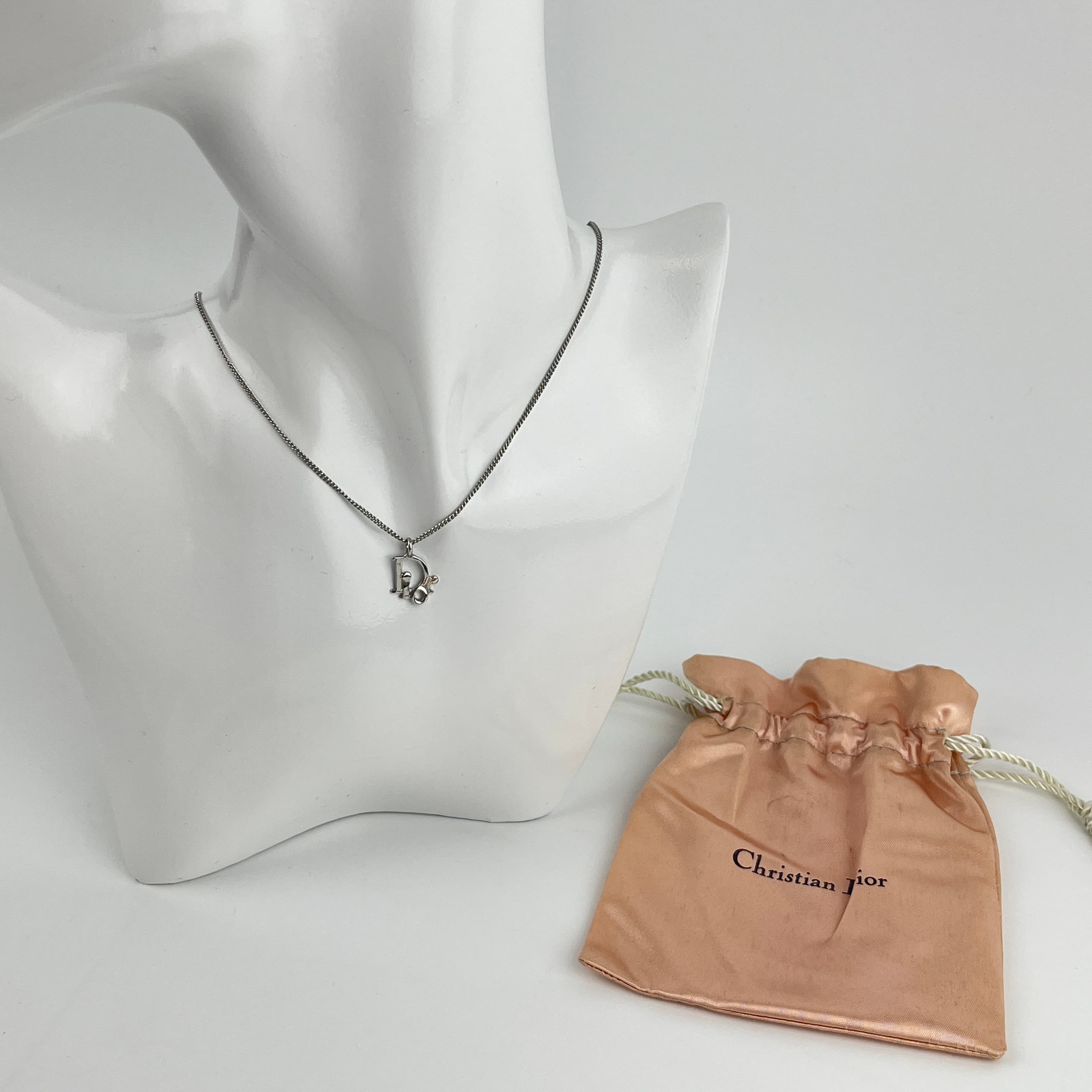【中古】Christian Dior クリスチャンディオール アクセサリー ネックレス ペンダント ロゴ シルバー ヴィンテージ レディース【中古美品】HIBUOCHI VINTAGE