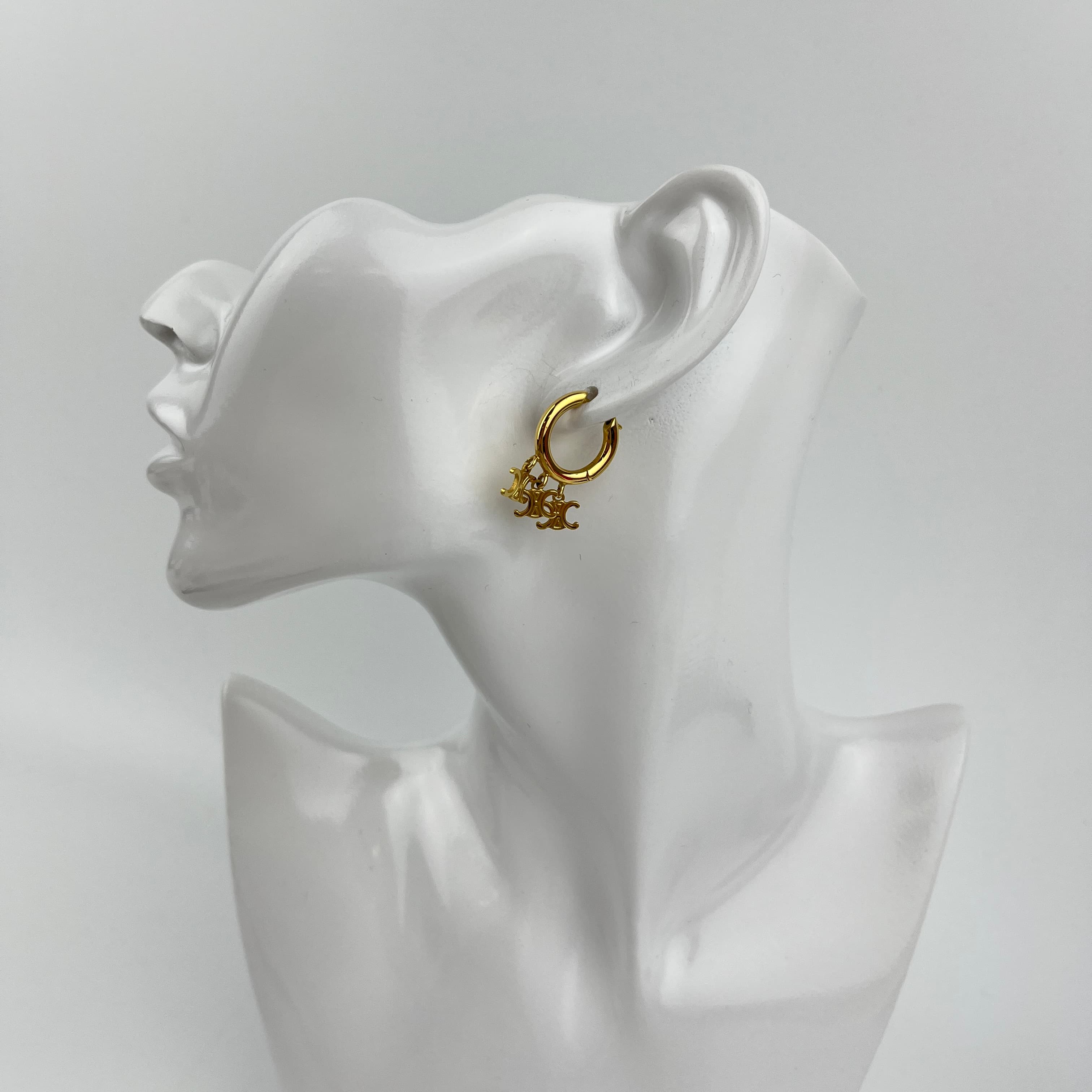 楽天市場】CELINE セリーヌ Triomphe Gourmette Studs Earrings ピアス