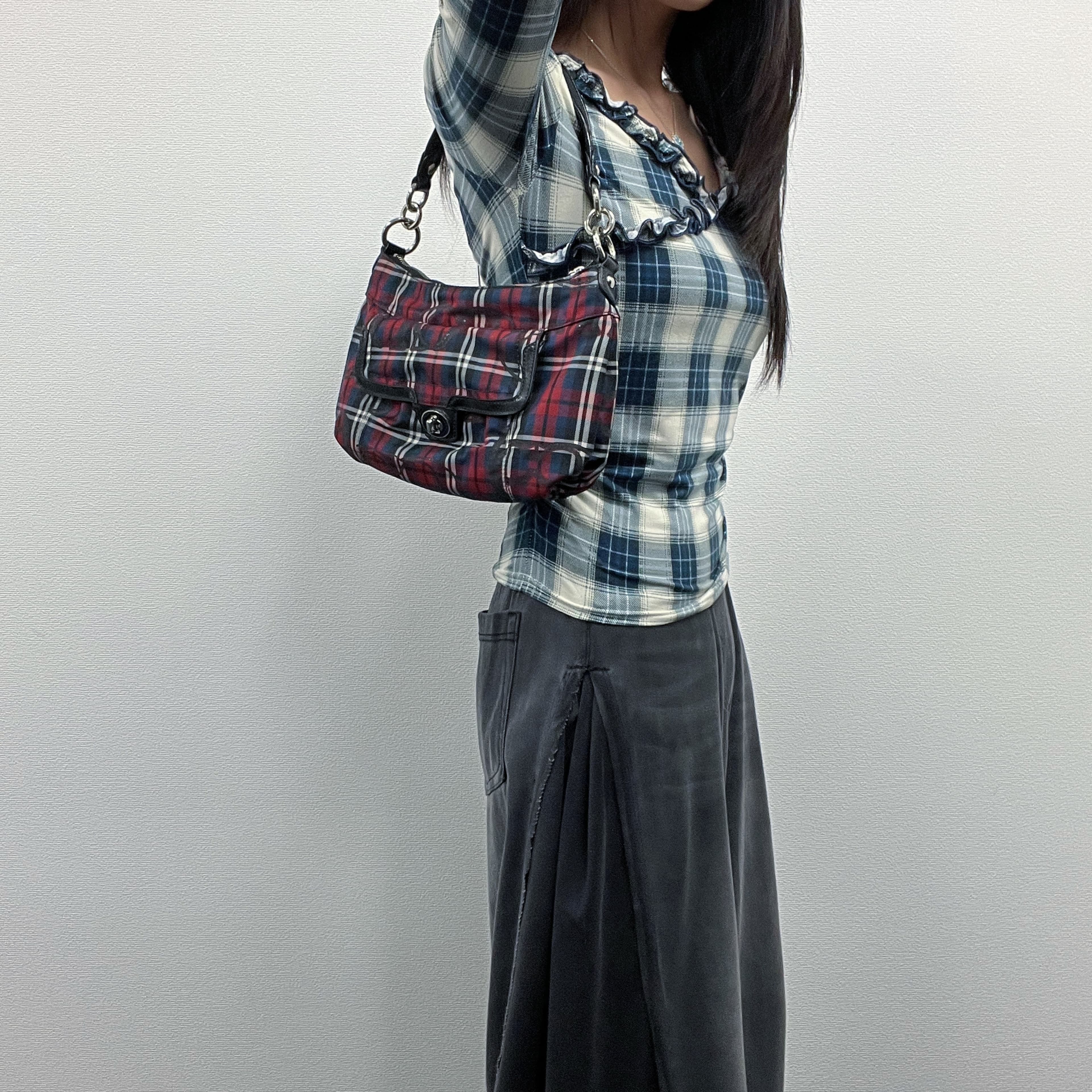 【中古】COACH コーチ ショルダーバッグ ハンドバッグ マルチカラー キャンバス ヴィンテージ レディース【中古美品】HIBUOCHI VINTAGE hboc260317a24