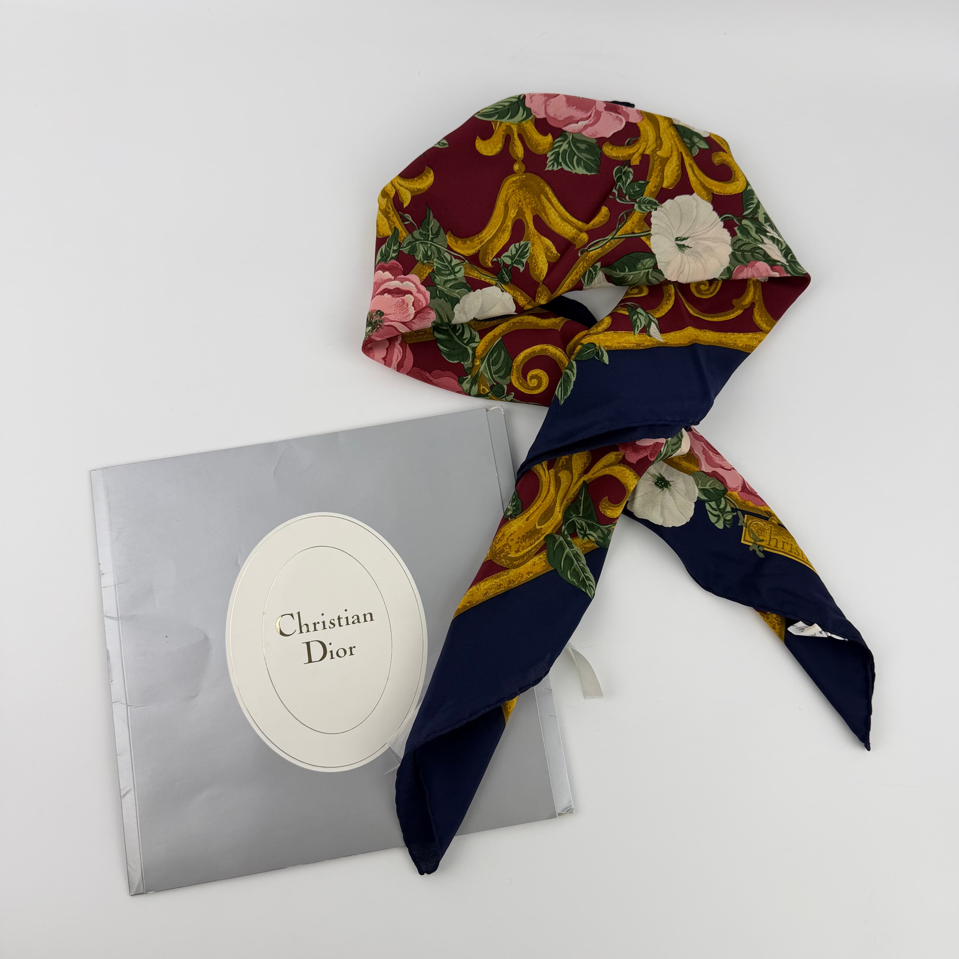 【中古】Christian Dior クリスチャンディオール スカーフ マルチカラー シルク ヴィンテージ レディース【中古美品】HIBUOCHI VINTAGE hboc260317a11
