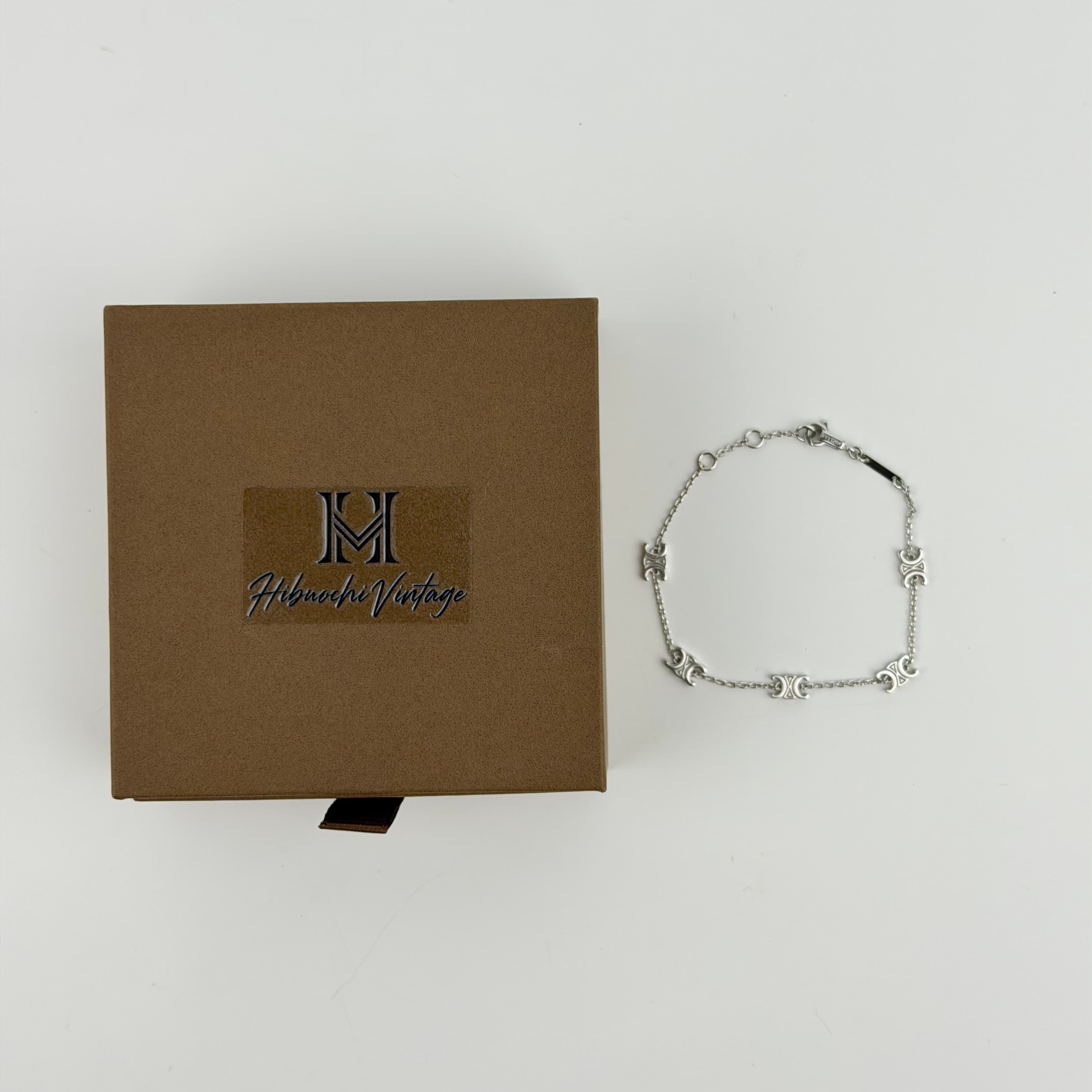 【中古】CELINE セリーヌ ロゴ トリオンフ アクセサリー ブレスレット シルバー ヴィンテージ レディース【中古美品】HIBUOCHI VINTAGE hboc260318a23