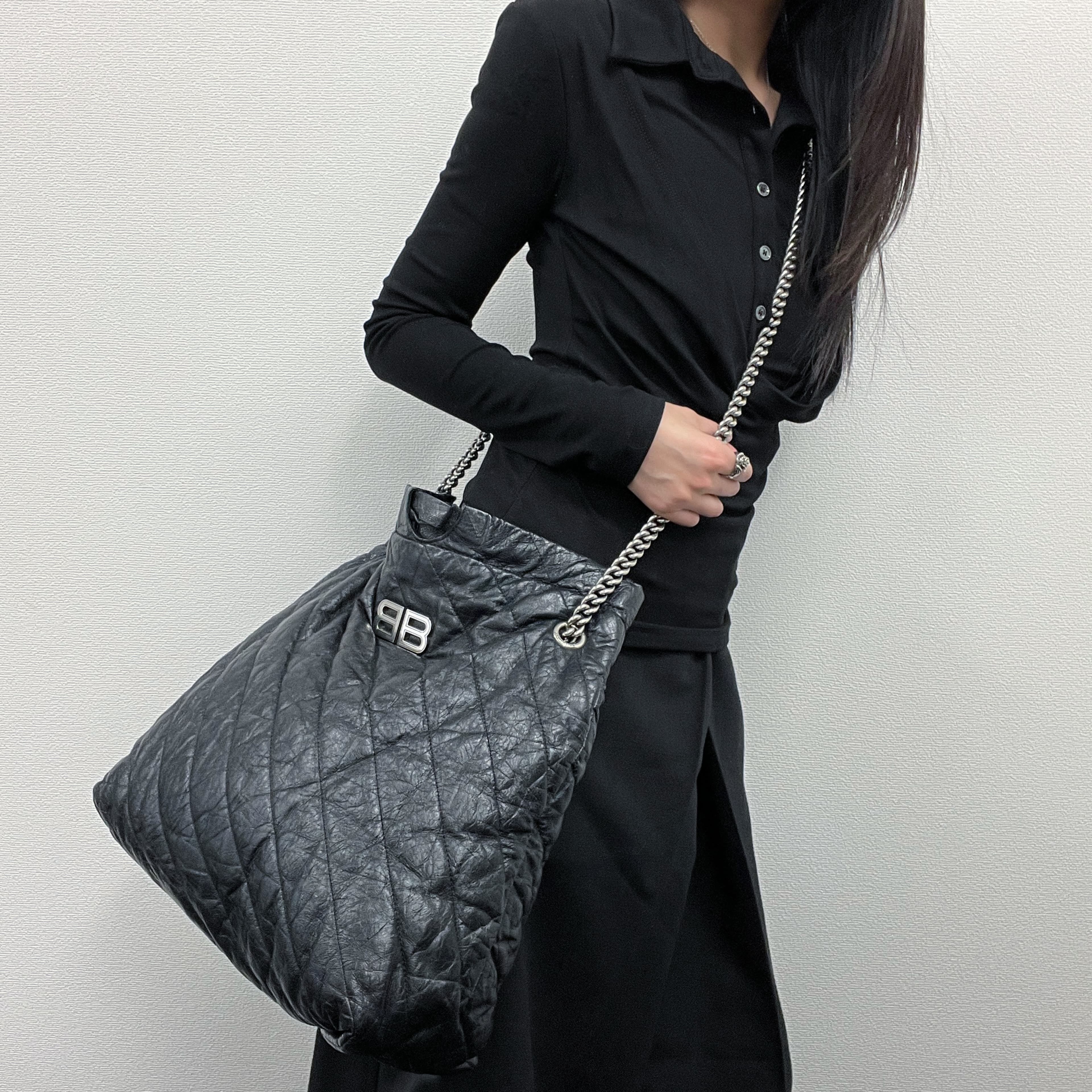【中古】BALENCIAGA バレンシアガ ショルダーバッグ ブラック レザー ヴィンテージ レディース【中古美品】HIBUOCHI VINTAGE hboc260318a31