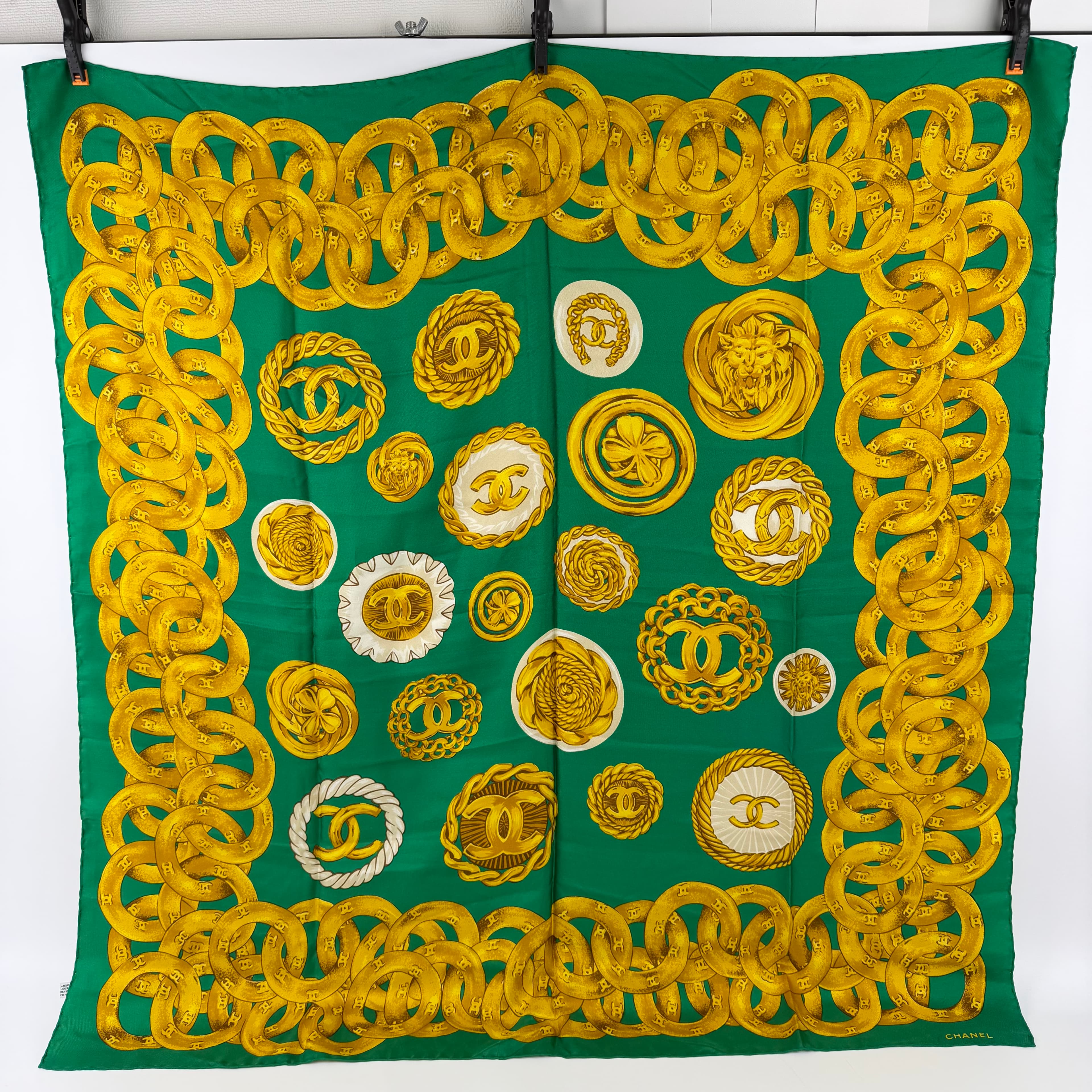 【中古】CHANEL シャネル ココマーク スカーフ シルク マルチカラー ヴィンテージ レディース【中古美品】HIBUOCHI VINTAGE hboc260403a22
