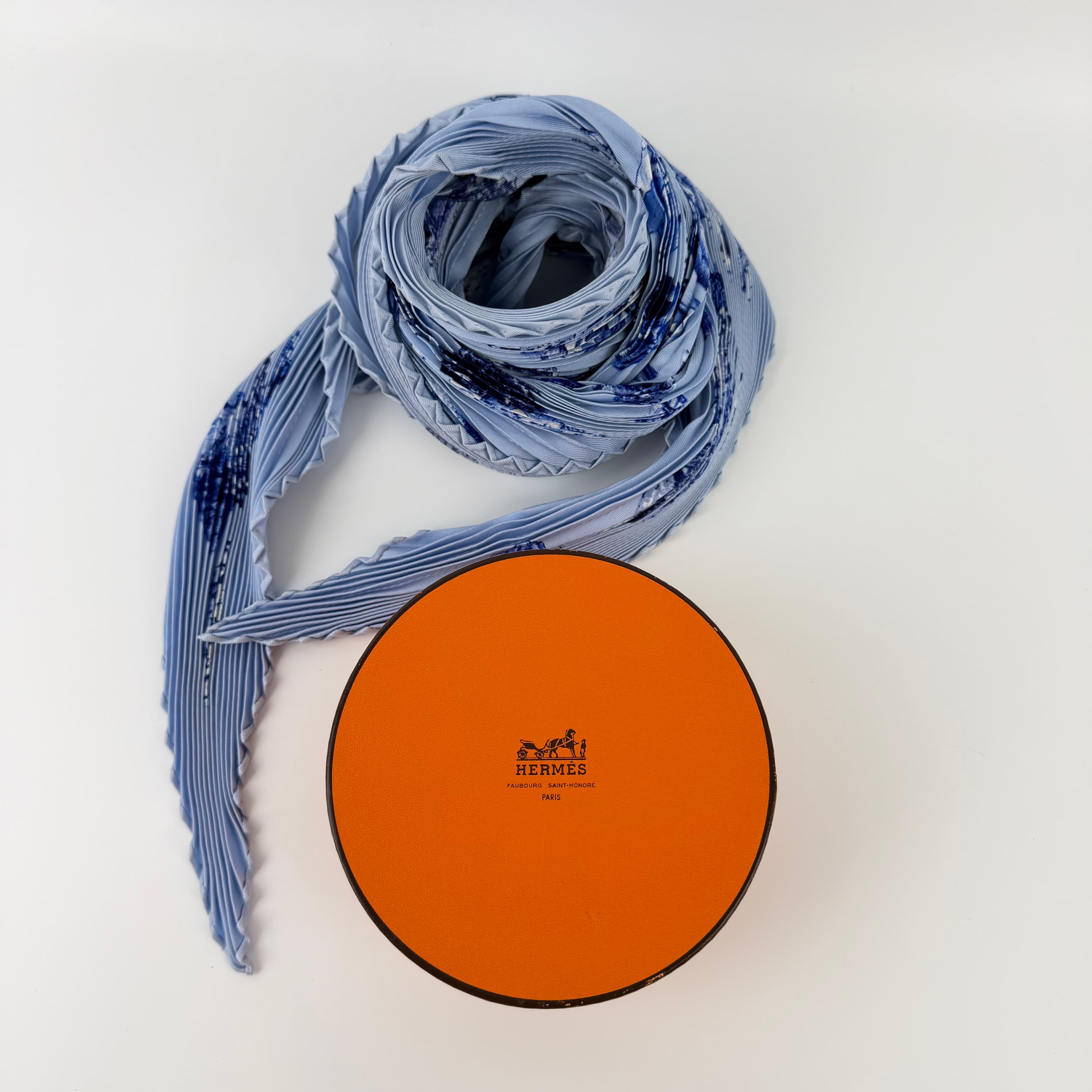 【中古】HERMES エルメス プリーツカレ スカーフ シルク マルチカラー ヴィンテージ レディース【中古美品】HIBUOCHI VINTAGE hboc260403a25