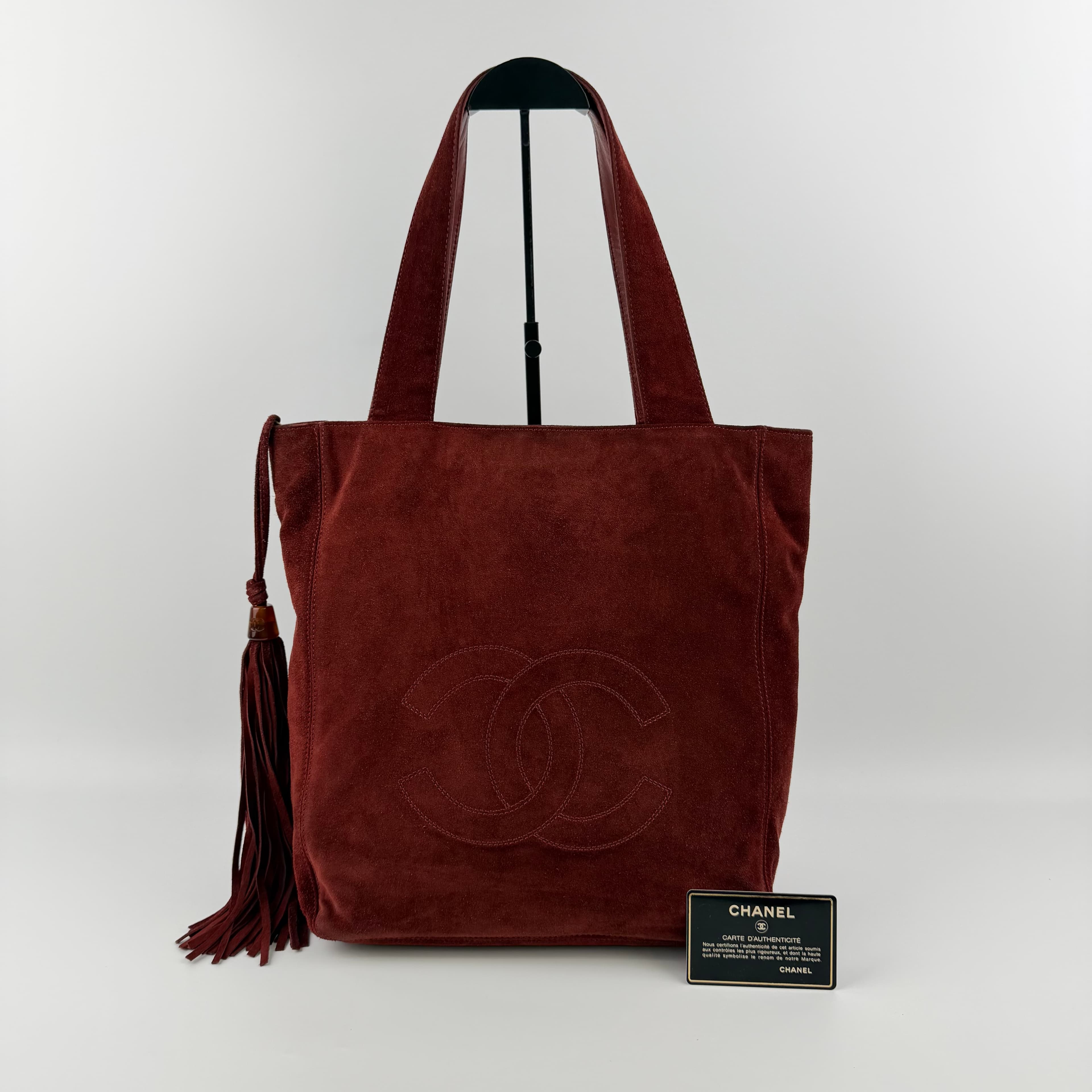 【中古】CHANEL シャネル ココマーク トートバッグ ショルダーバッグ レッド スエード 4番台 ヴィンテージ レディース【中古美品】HIBUOCHI VINTAGE hboc260422a04｜HIBUOCHI　VINTAGE　店