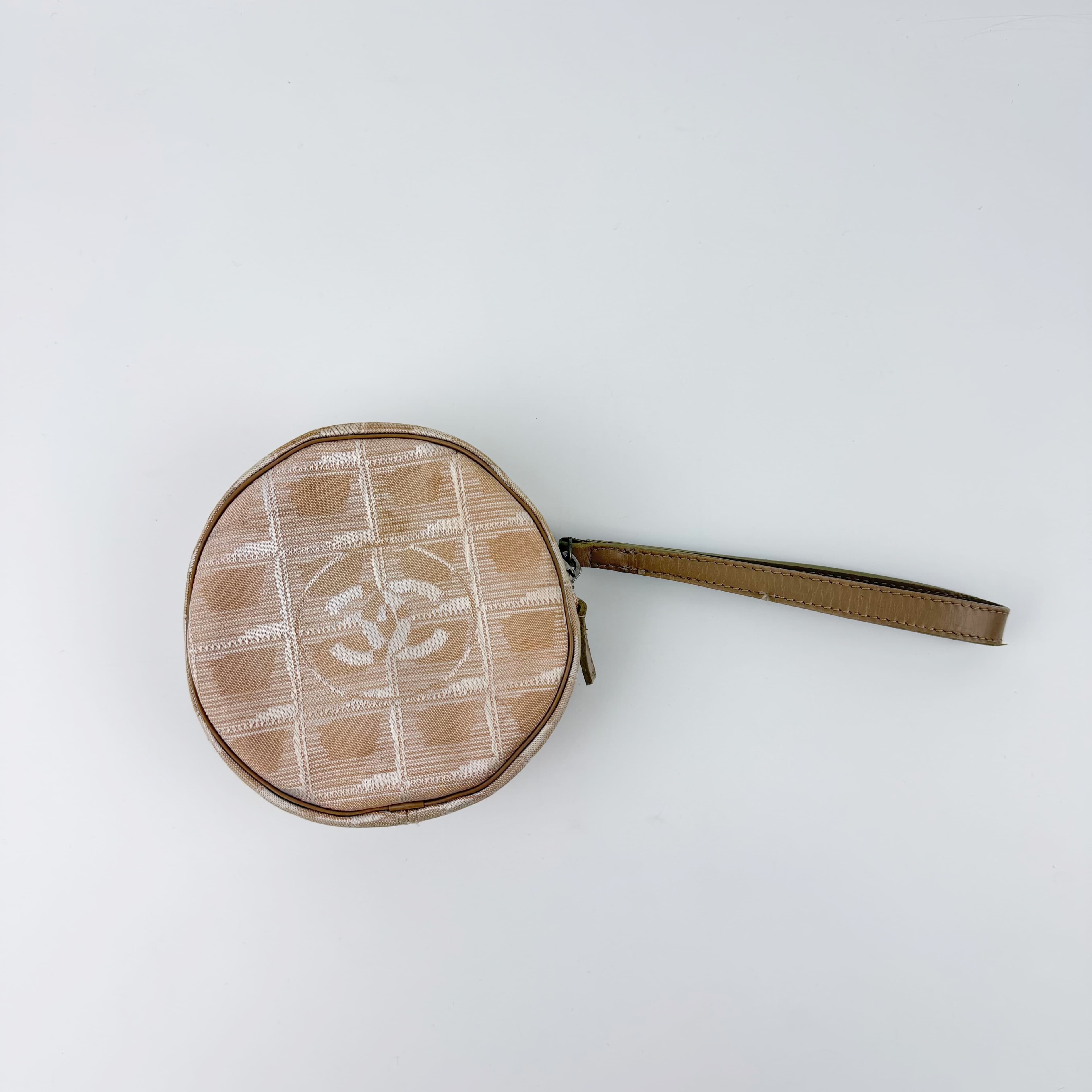 【中古】CHANEL シャネル ココマーク ラウンド合切袋 商品目録ネットボール ニュー周遊 合切袋 帆布 なめし革 ベージュ 消印 7番台 ヴィンテージ レディース HIBUOCHI VINTAGE hboc260605a19