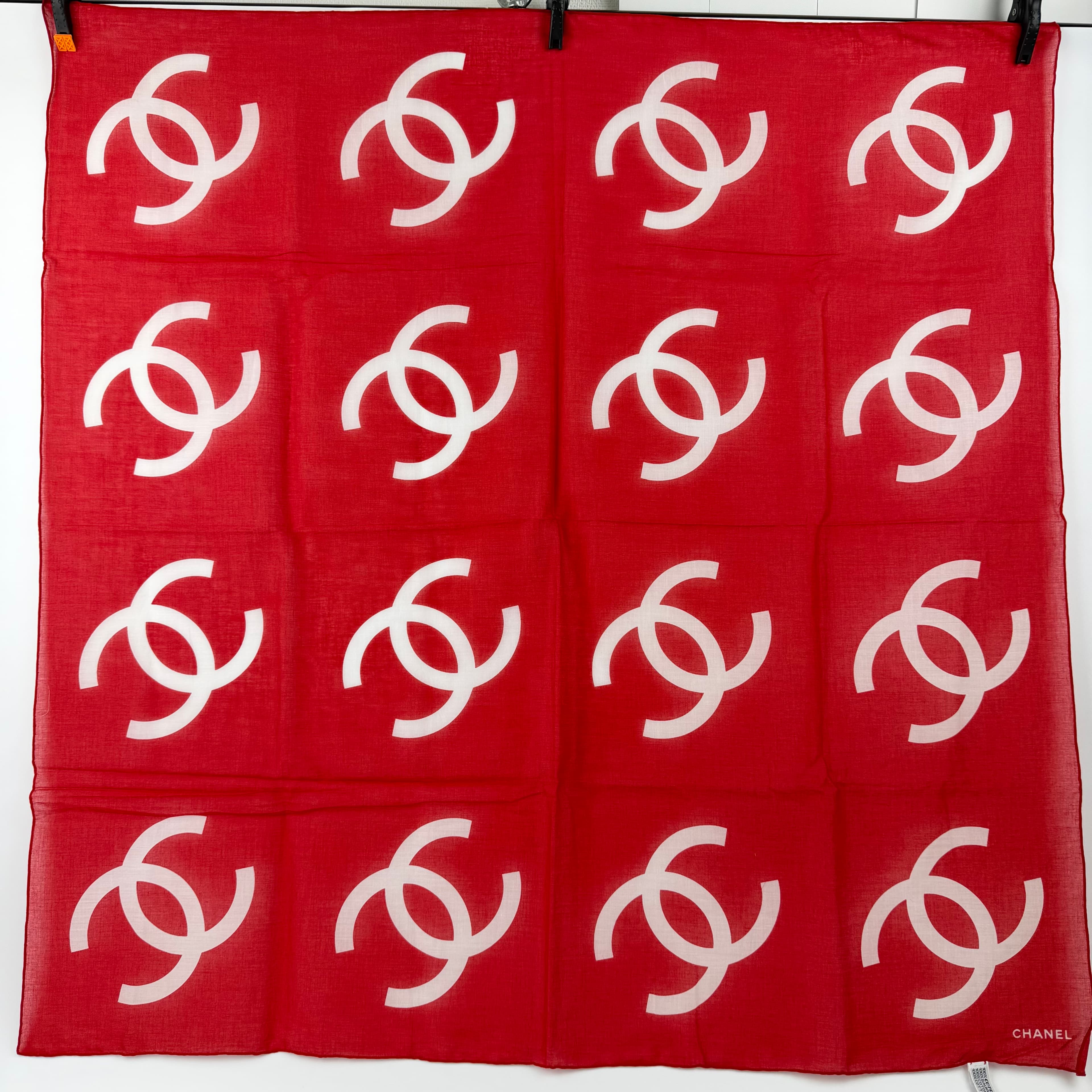 【中古】CHANEL シャネル ココマーク えり巻き 綿織物 赤いこと 白いこと ヴィンテージ レディース HIBUOCHI VINTAGE hboc260605a05