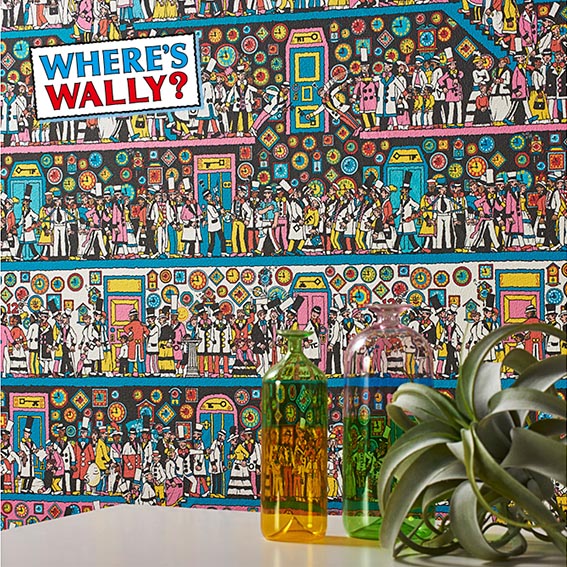 楽天市場 Ba5548 ベージュ ウォーリー柄 のり付き壁紙 壁紙屋ヒッキー