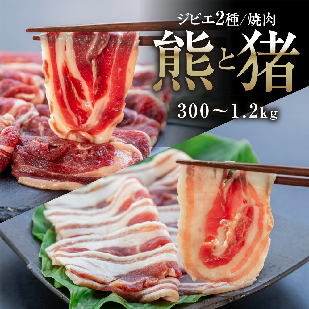 【関ジャニクロニクルＦで話題】飛騨ジビエ 熊肉 猪肉 焼肉 2種 300g焼き肉　熊 クマ ジビエ 猟師 肉 飛騨狩人工房 飛騨