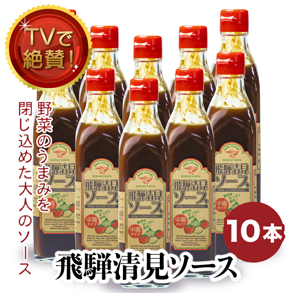調味料 ギフト飛騨 清見ソース 10本セット  パスカル清見 TVでも絶賛 中濃ソース 美味しい 業務用