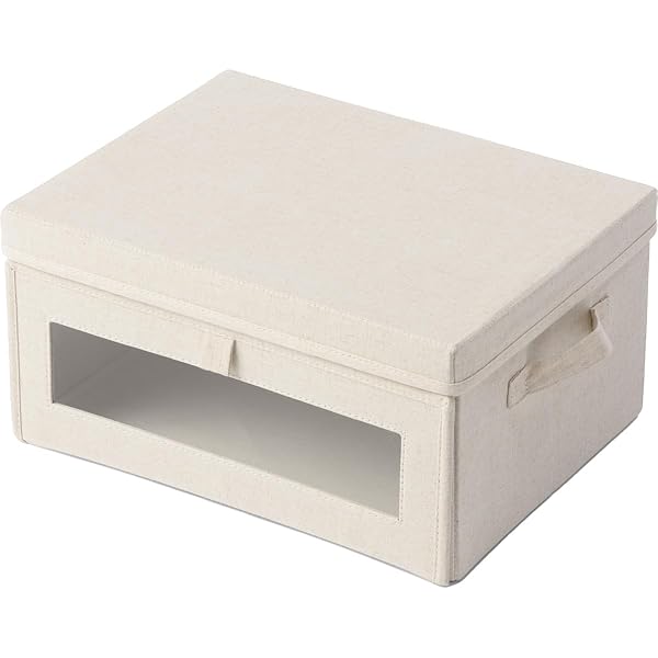 GUDEE 収納ボックス 窓付き 折りたたみ 前開き GudeeLife ALFIO storage box (ホワイト, L)