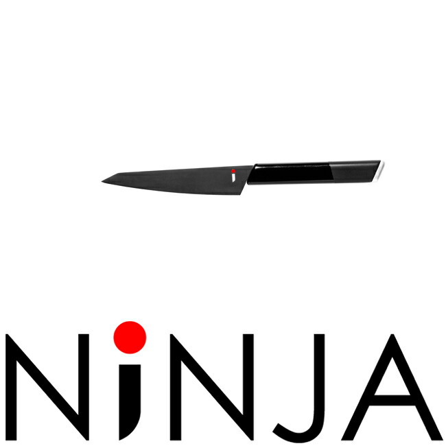 【送料無料】Ninja cool kitchen ware ペティナイフ 包丁 関の刃物 関市 おしゃれ 日本製 ファインクラフト ブラック 黒 忍者
