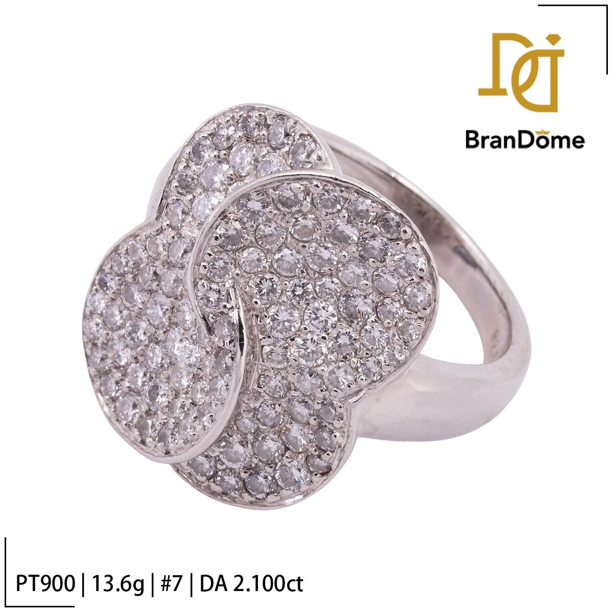 【2倍 お買い物マラソンxポイントアップ】【中古】 リング ダイヤモンド 2.1ct PT900 プラチナ #57 約17号 指輪 レディース ジュエリー ring|BranDome