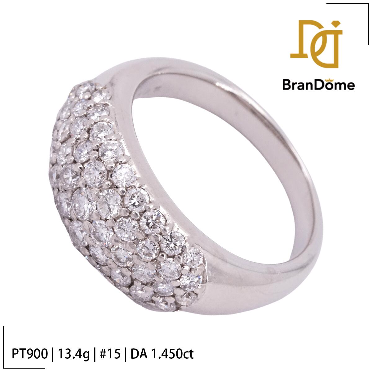 【2倍 お買い物マラソンxポイントアップ】【中古】 リング ダイヤモンド 1.45ct PT900 プラチナ #55 約15号 指輪 レディース ジュエリー ring|BranDome
