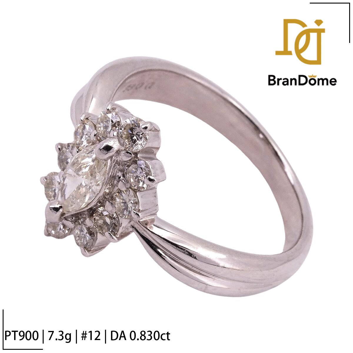 【2倍 お買い物マラソンxポイントアップ】【中古】 リング ダイヤモンド 0.83ct PT900 プラチナ #52.5 約12号 指輪 レディース ジュエリー ring|BranDome